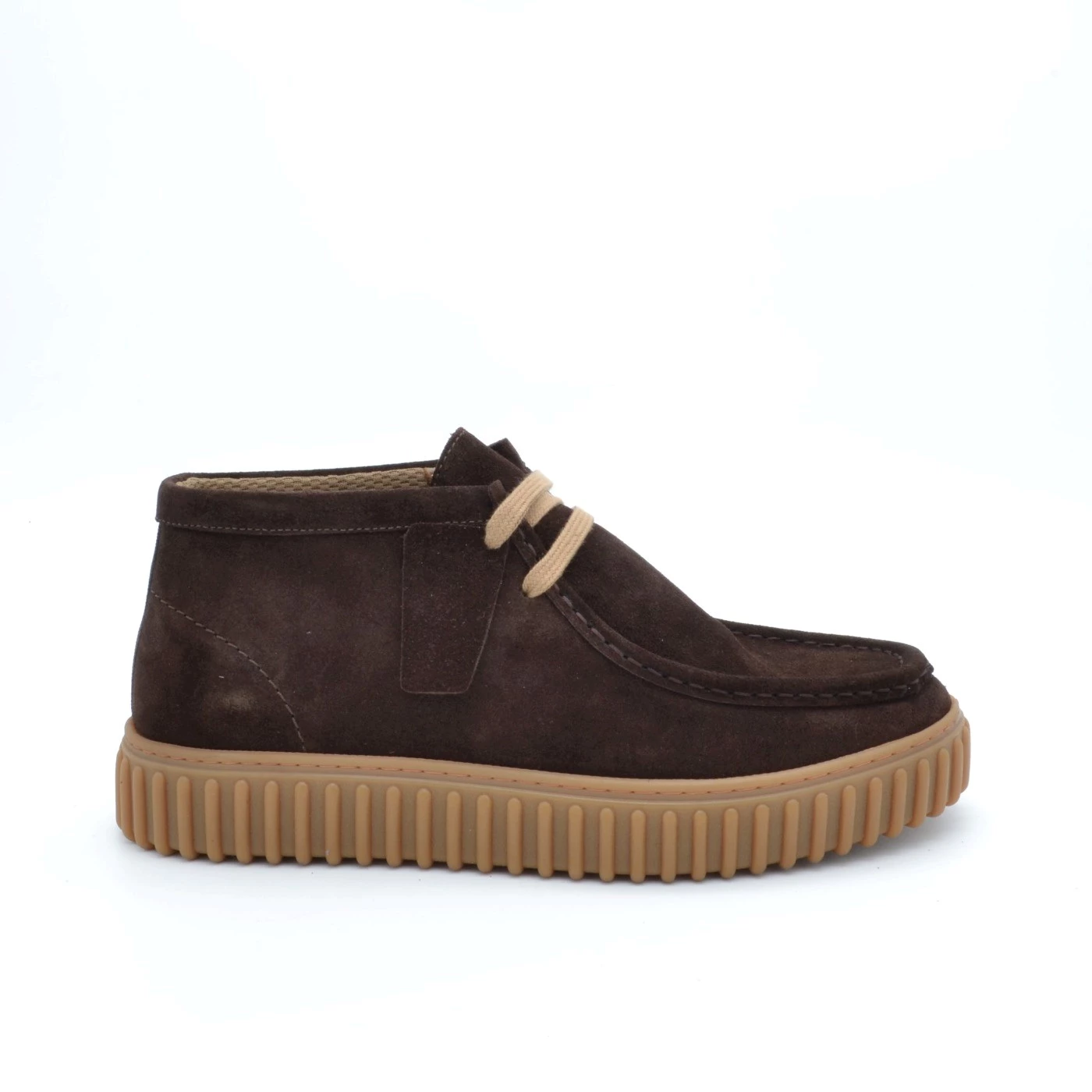 Step 263270 stringate uomo mid in camoscio testa di moro
