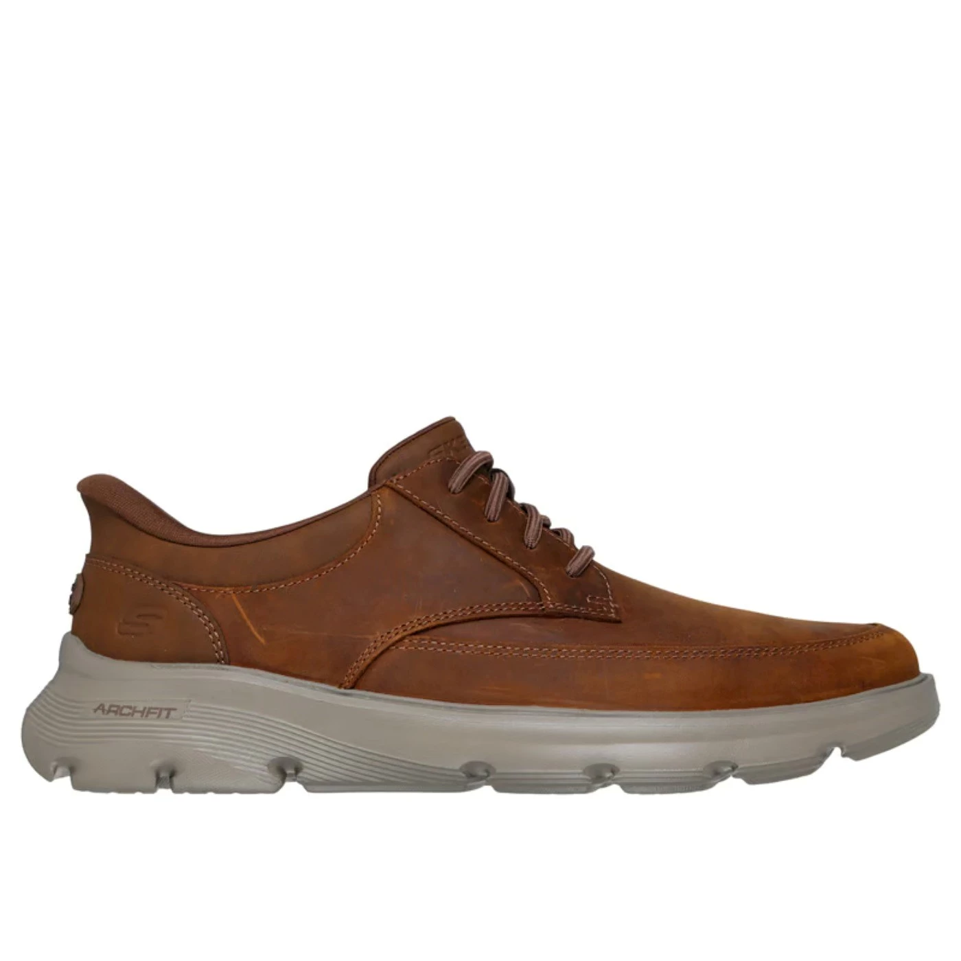 Skechers 205517 stringate slip ins uomo in pelle marrone