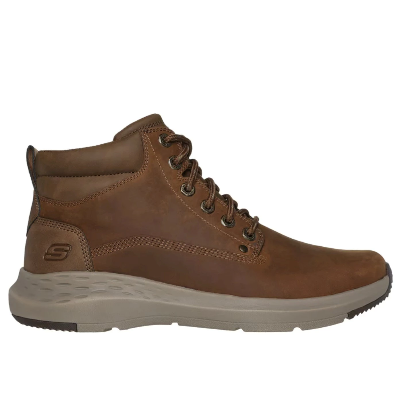 Skechers 205175 polacchini uomo in pelle marrone