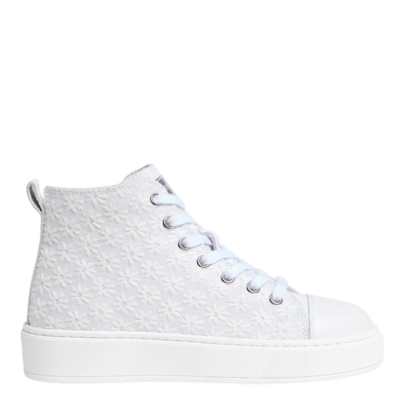 Nero Giardini jr  E633564F sneakers alta bambina in pelle bianco