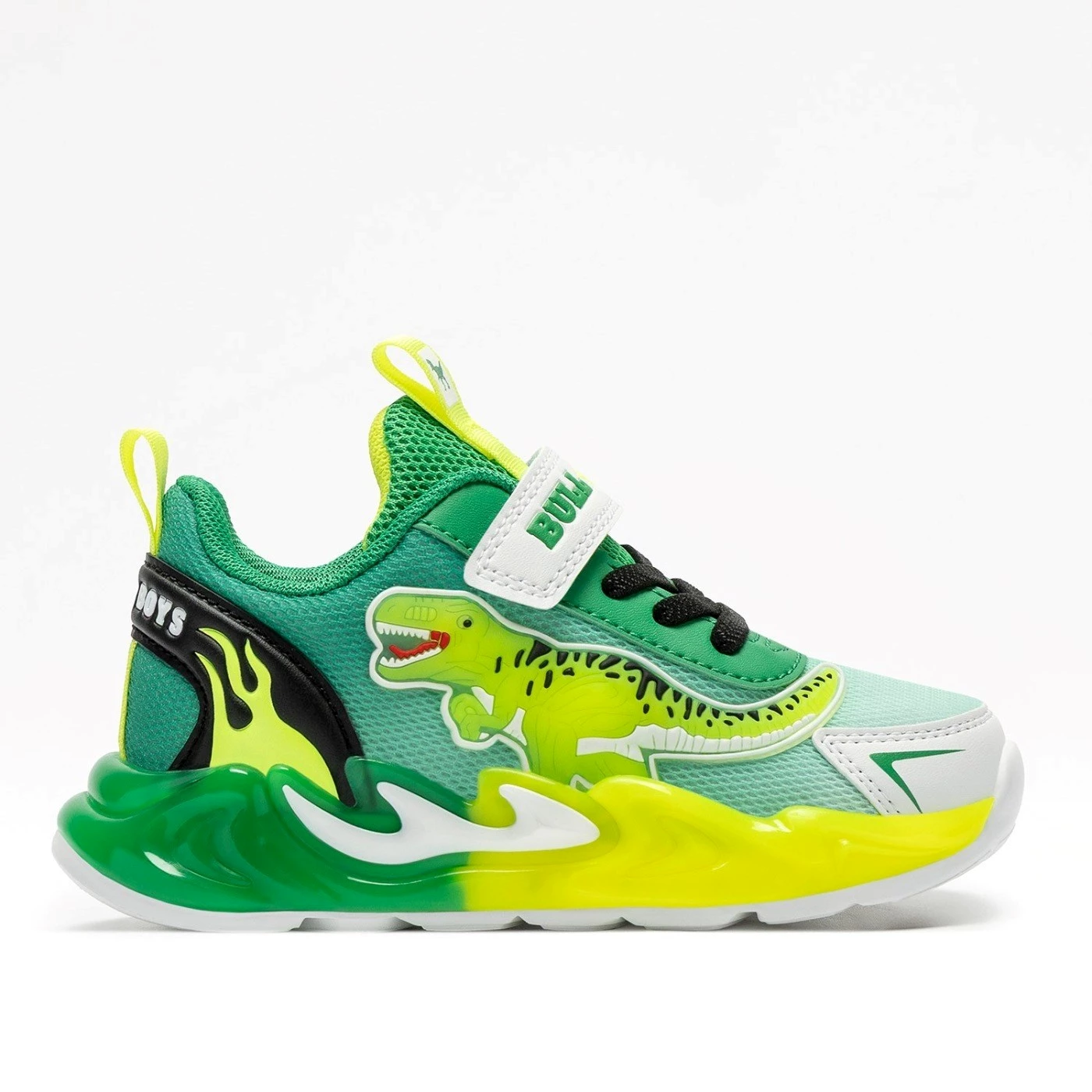 Bull Boys DNAL5117 sneakers con ruggito jurassic rex verde giall