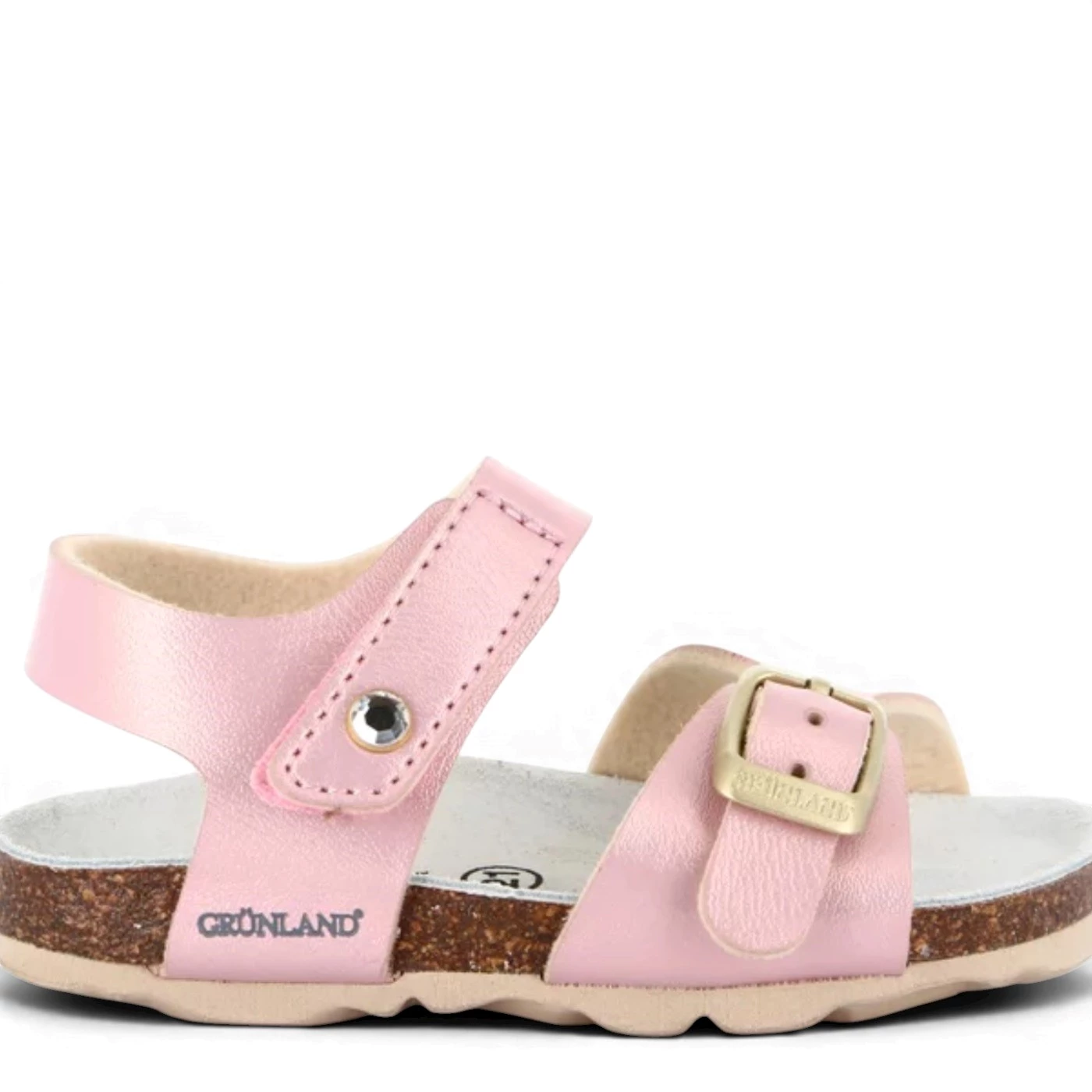Grunland SB 0389 sandalo bambina con fibbia e velcro rosa cipria