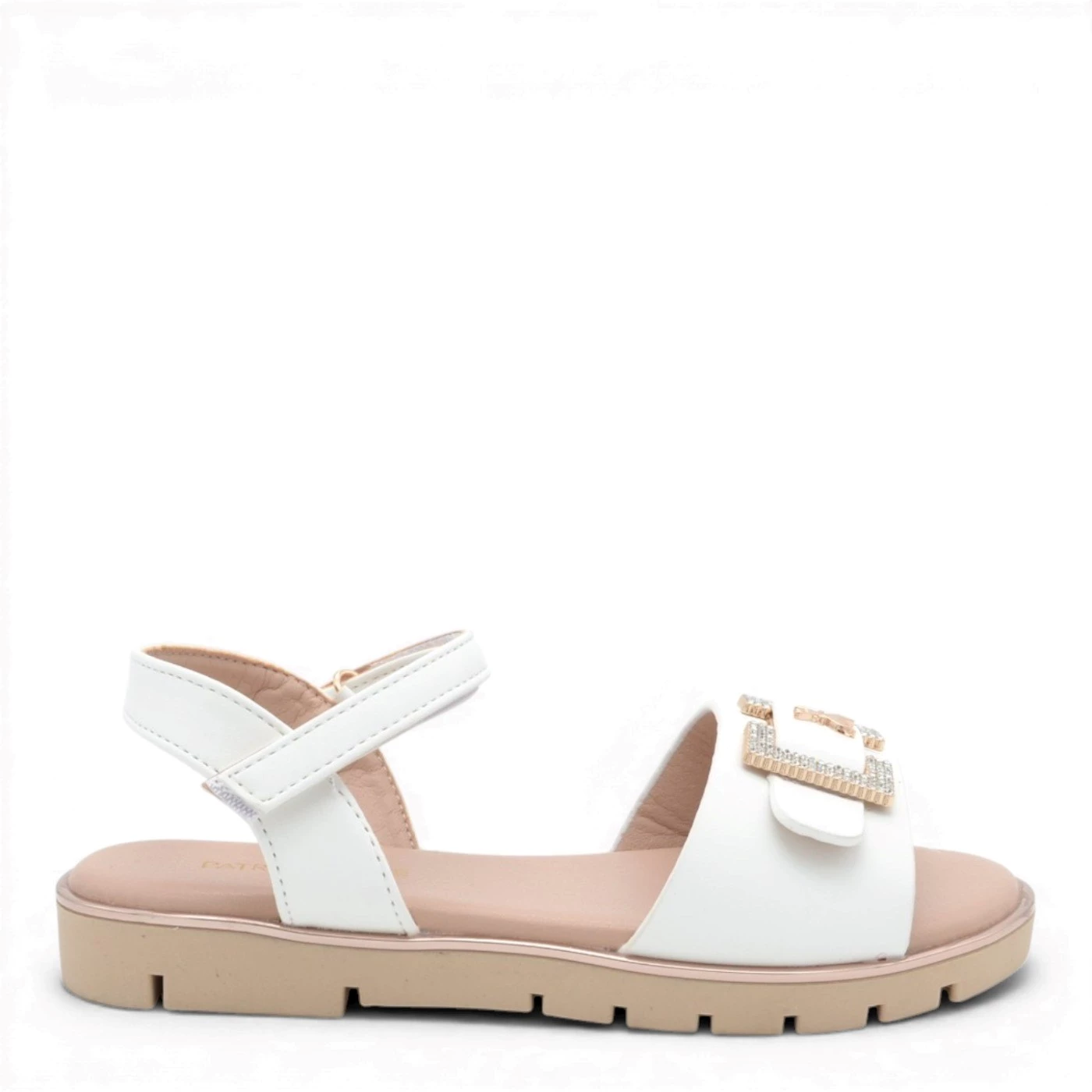 Patrizia Pepe PPK322 sandali bianco con accessorio oro