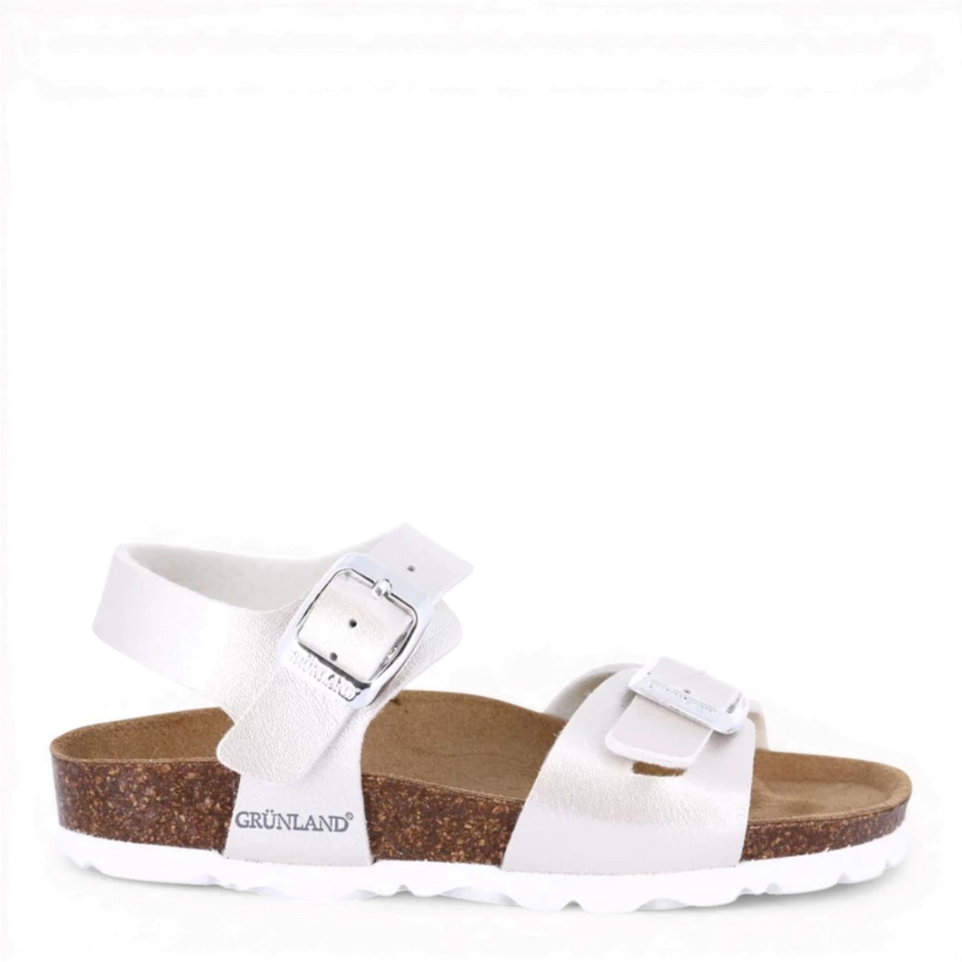 Grunland SB0646 sandalo bambina perla avorio due fibbie