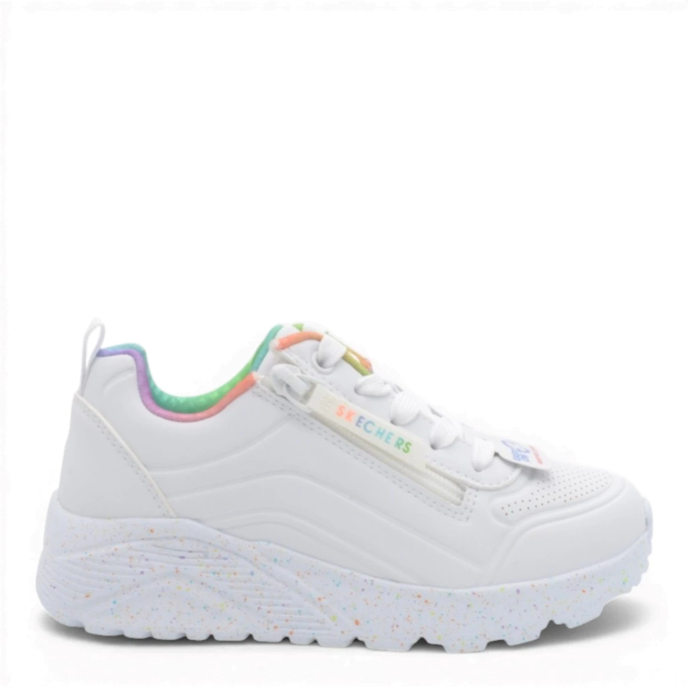 Skechers 310370L uno lite sneakers bianca con zip