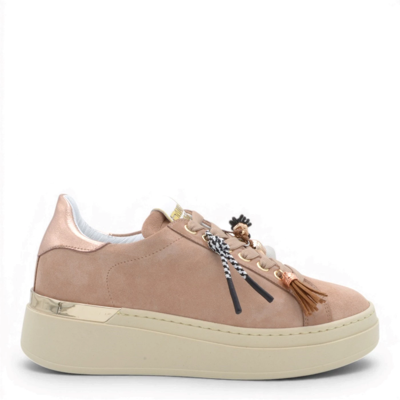 Meline 606 ACC sneaker donna camoscio nude con accessori