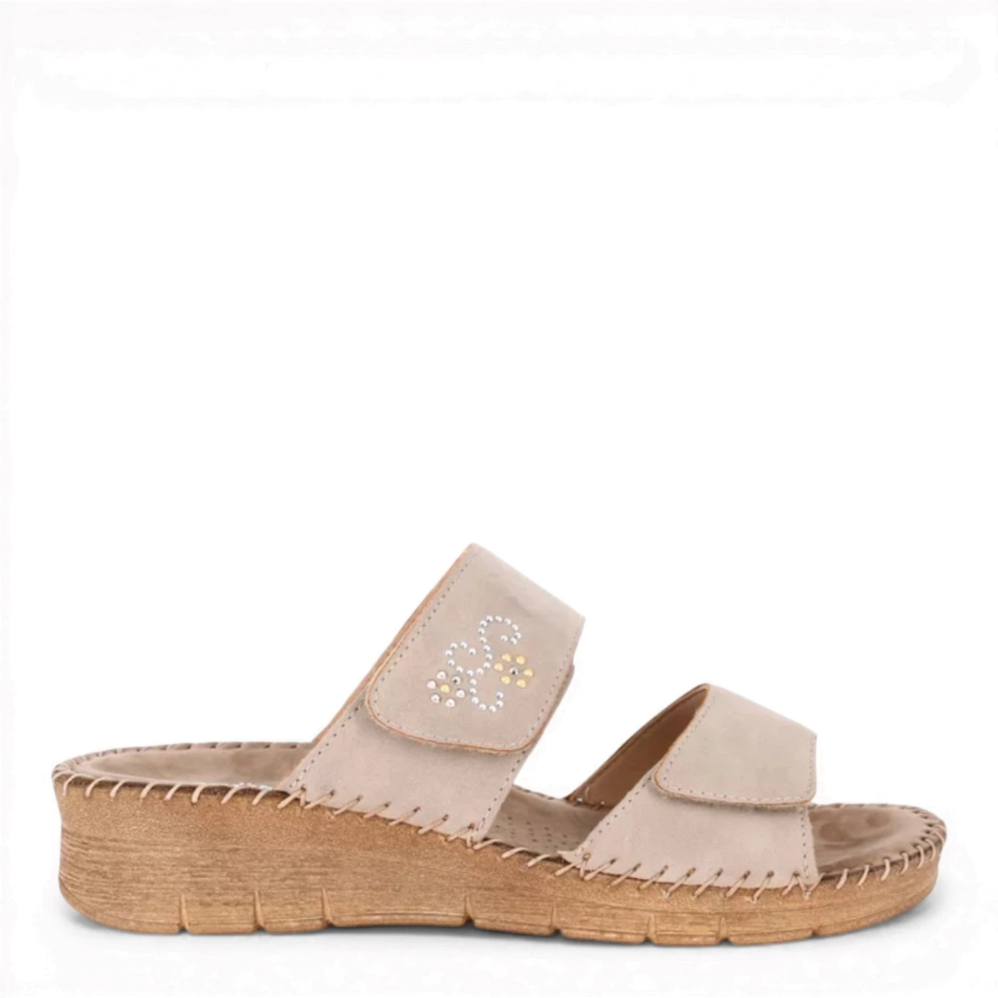 Grunland CI3100 Palo ciabatta donna doppio velcro beige taupe