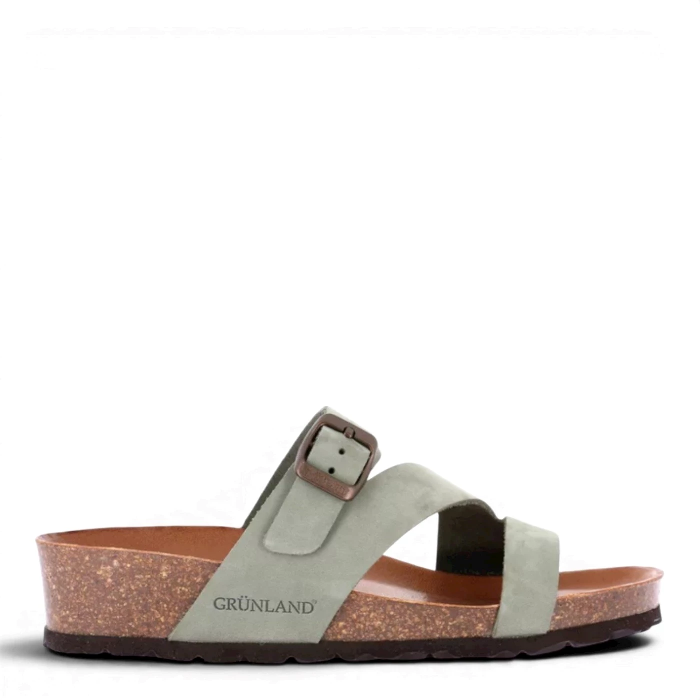 Grunland CB0540 Left ciabatta tripla fascia in nabuk kaki
