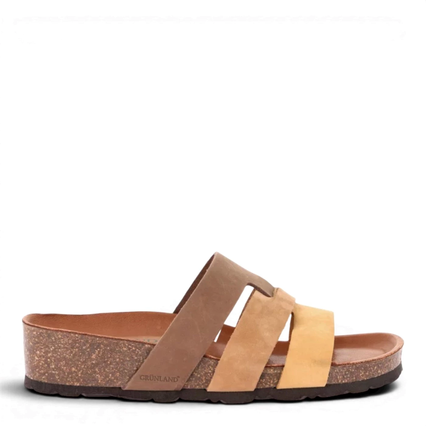 Grunland CB1826 Left ciabatta tripla fascia multicolor marrone