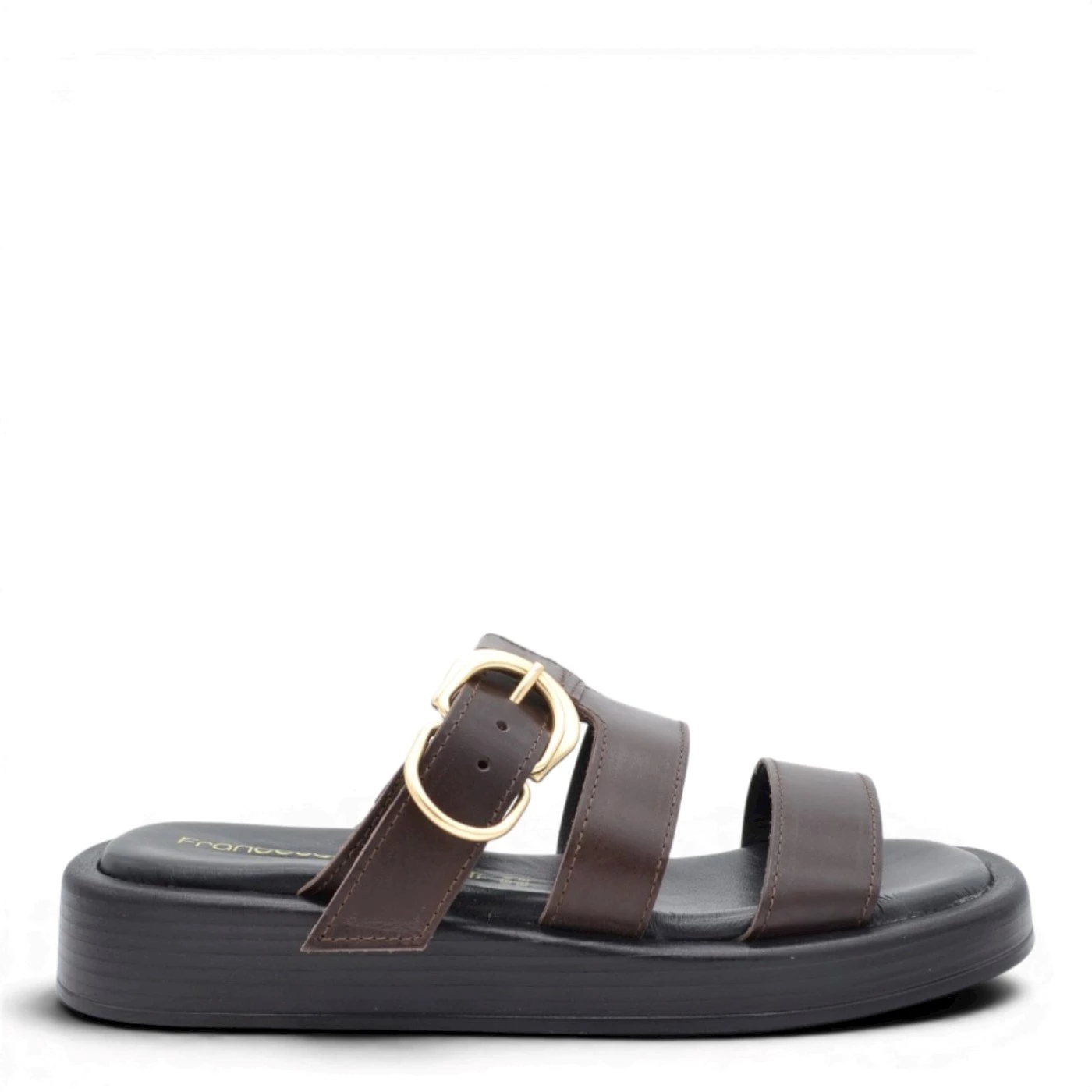 Francesco Brunelli AE 6208 sandali ciabatta pelle moro zeppa 3,5