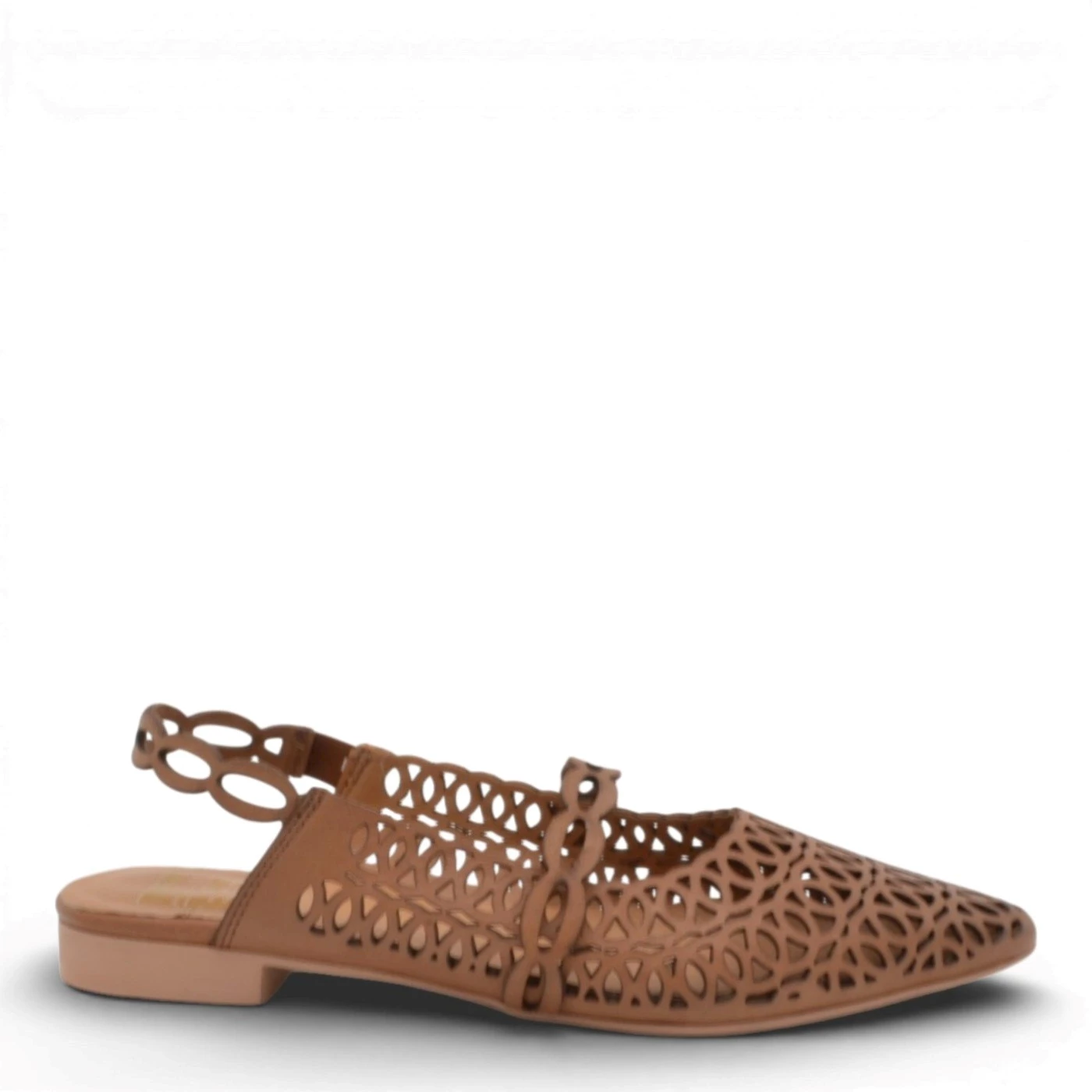 Step 267165 slingback traforata in pelle cuoio tacco 2 cm