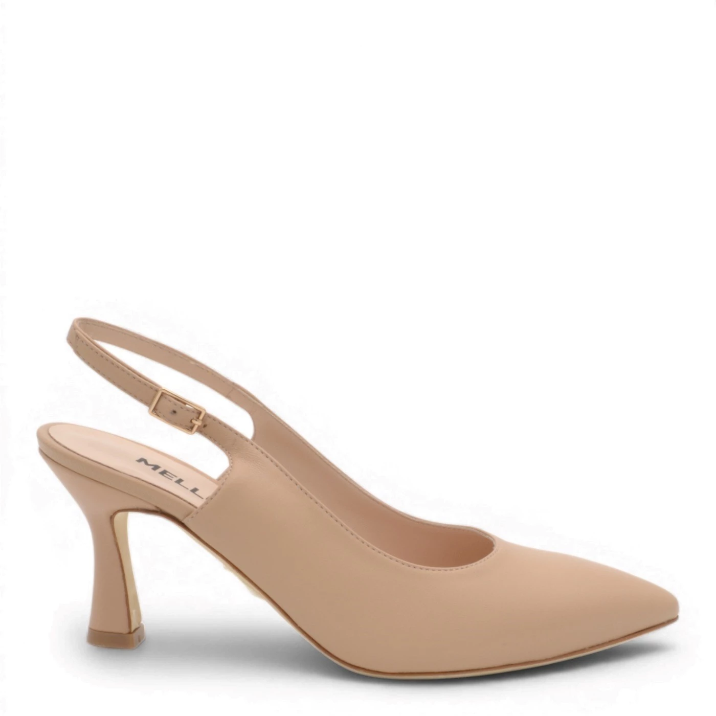 Melluso D165Q Slingback in pelle beige tacco 7 cm