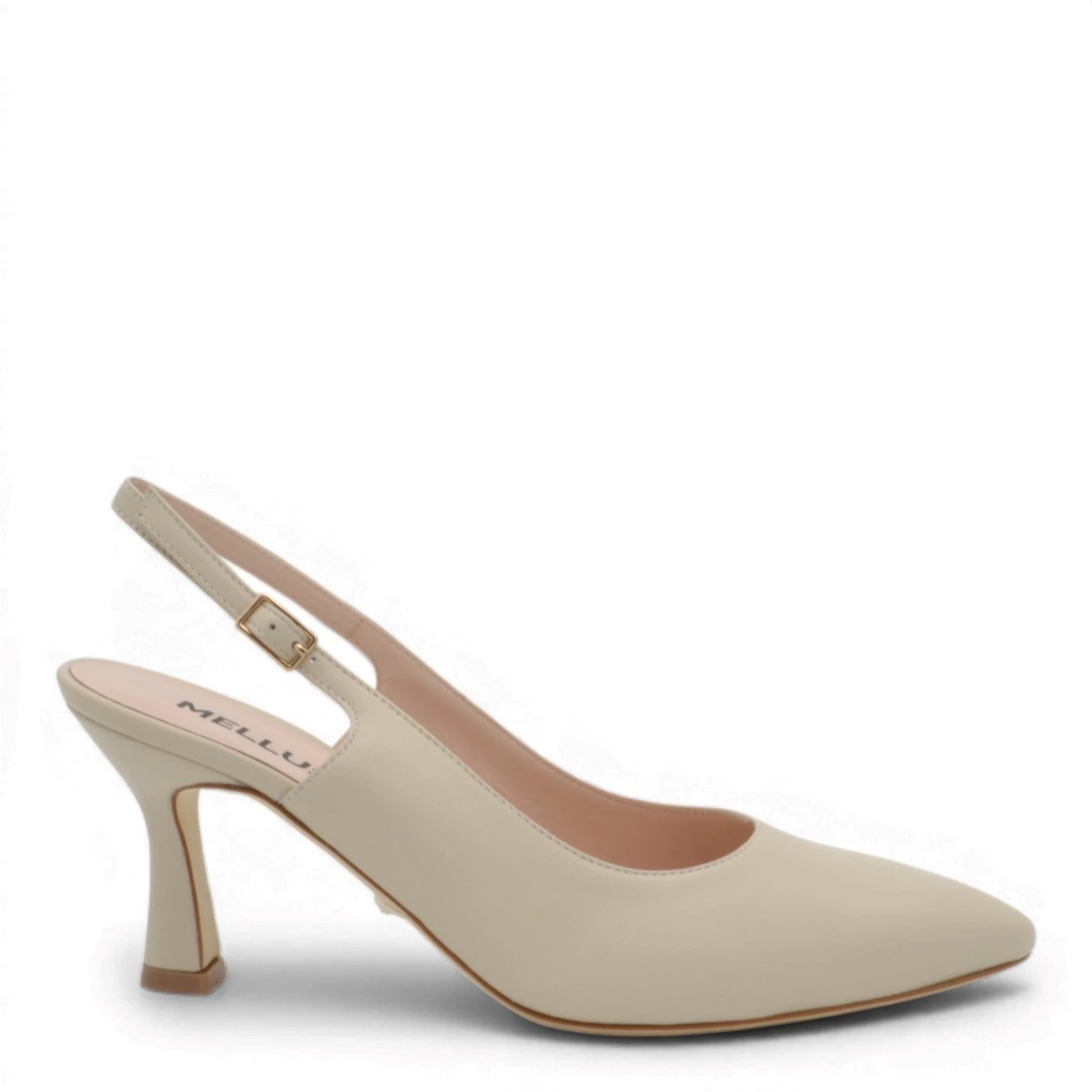 Melluso D165Q Slingback in pelle crema tacco 7 cm