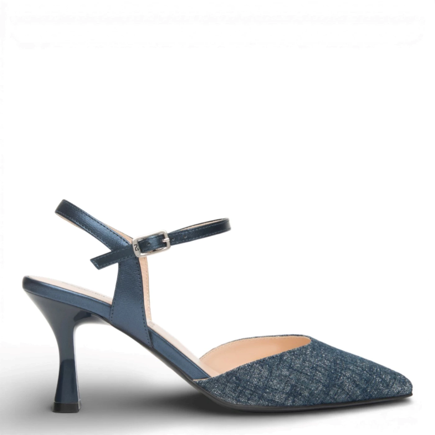 Nero Giardini E615440DE slingback in lurex blu con cintino
