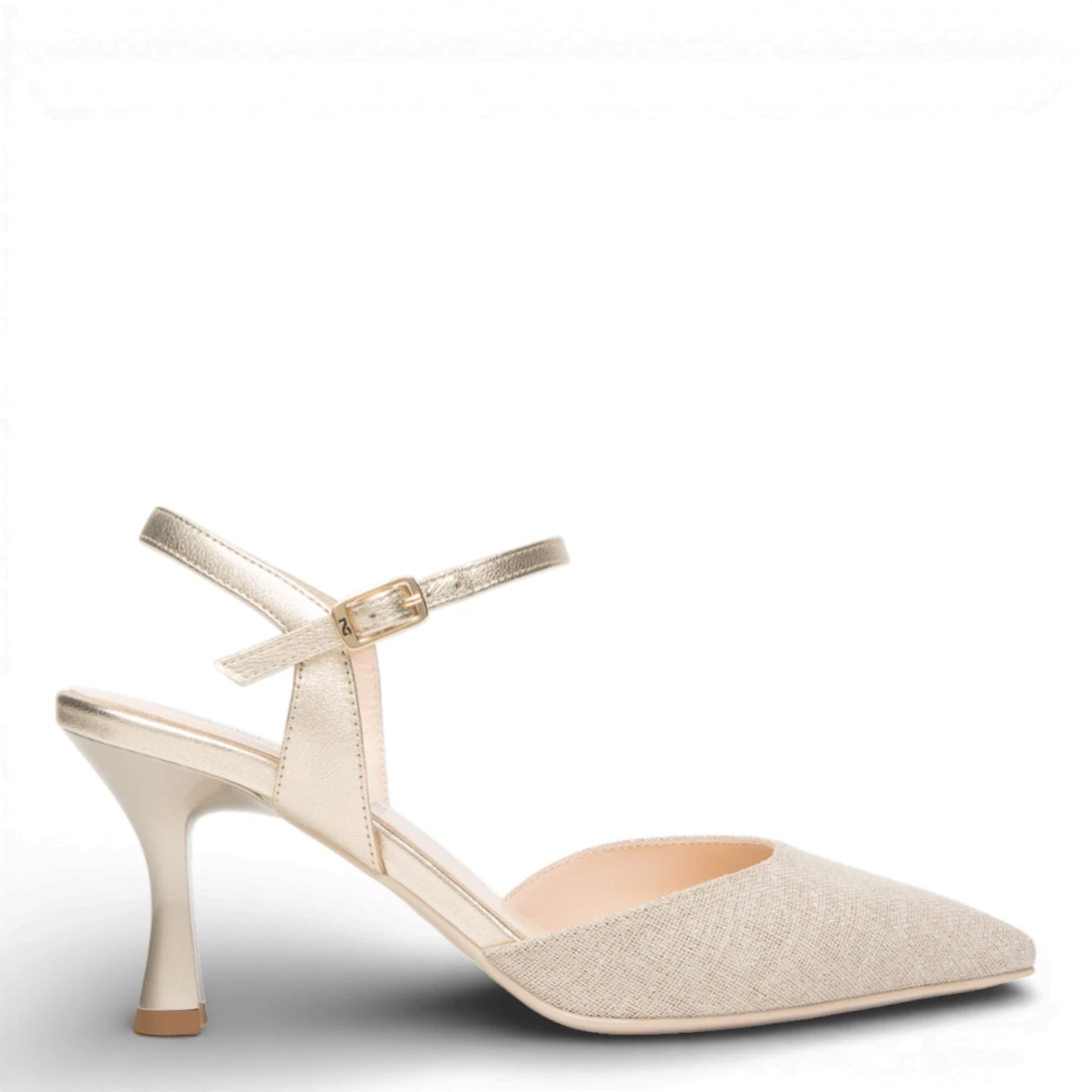 Nero Giardini E615440DE slingback in lurex beige oro con cintino