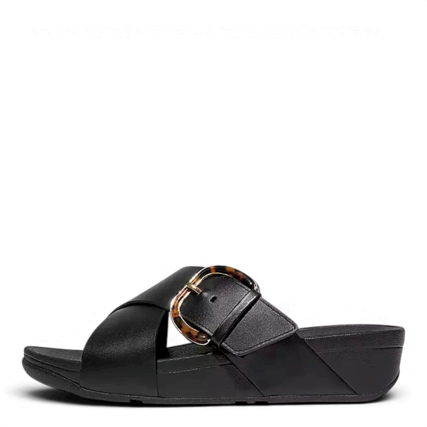 Fitflop JE8 Sandalo ciabatta donna incrociato pelle nero
