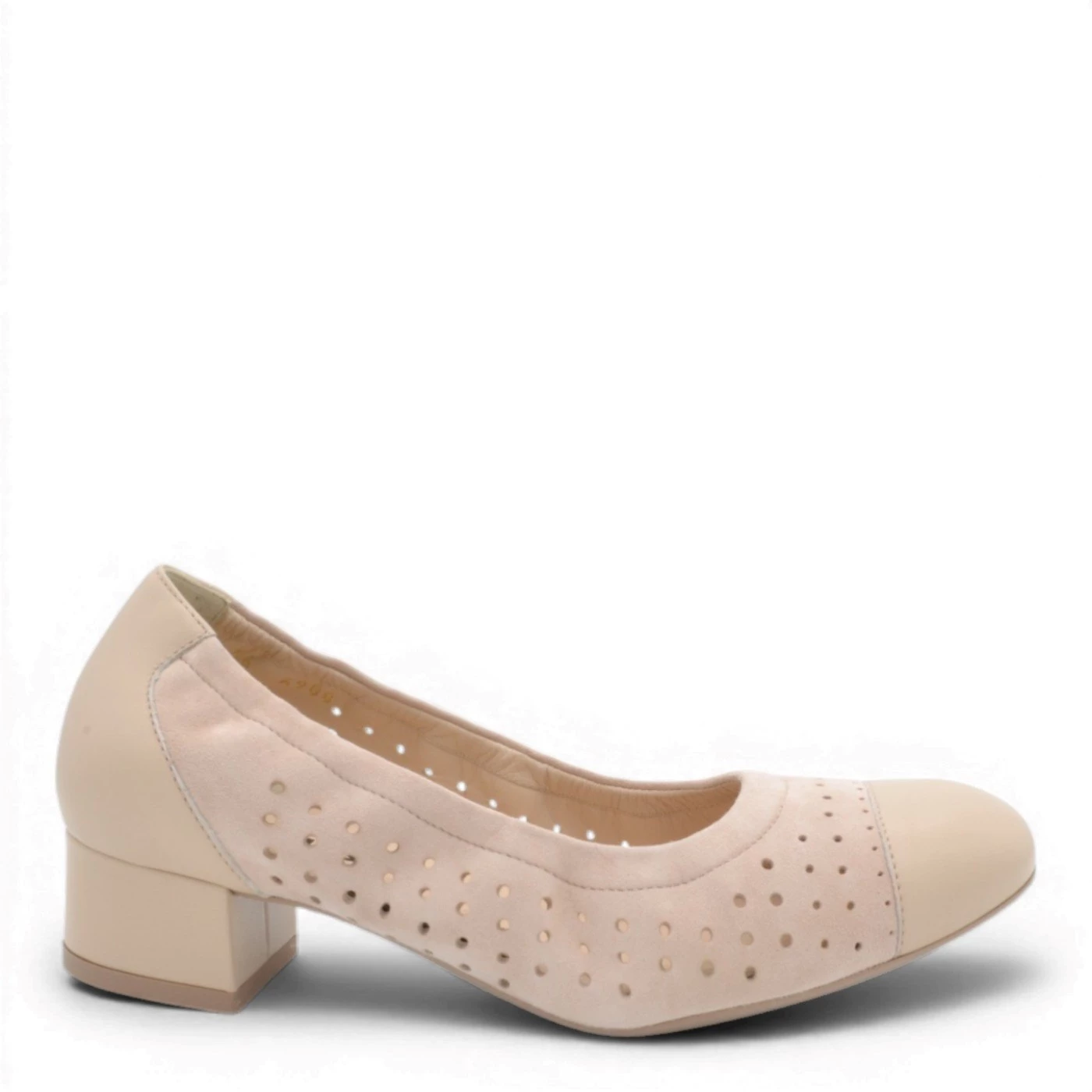 Melluso N411Q decolletè traforato in nabuk beige