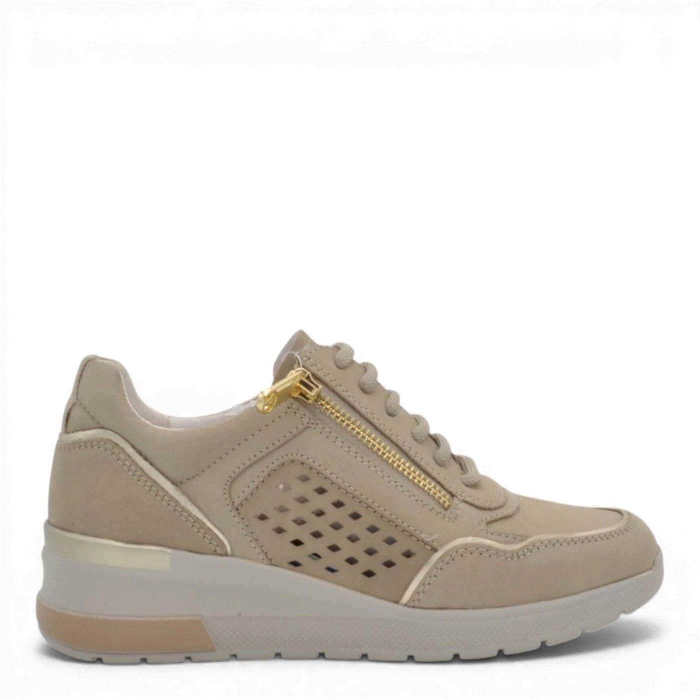 Valleverde 36430 sneakers donna linea comfort in nabuk beige