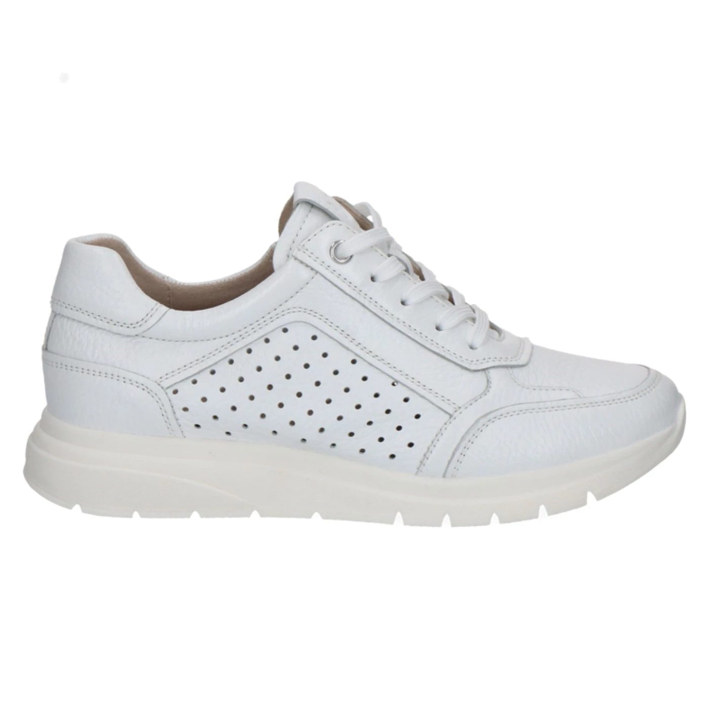 Caprice 23755 sneakers donna in pelle bianco con zip laterale