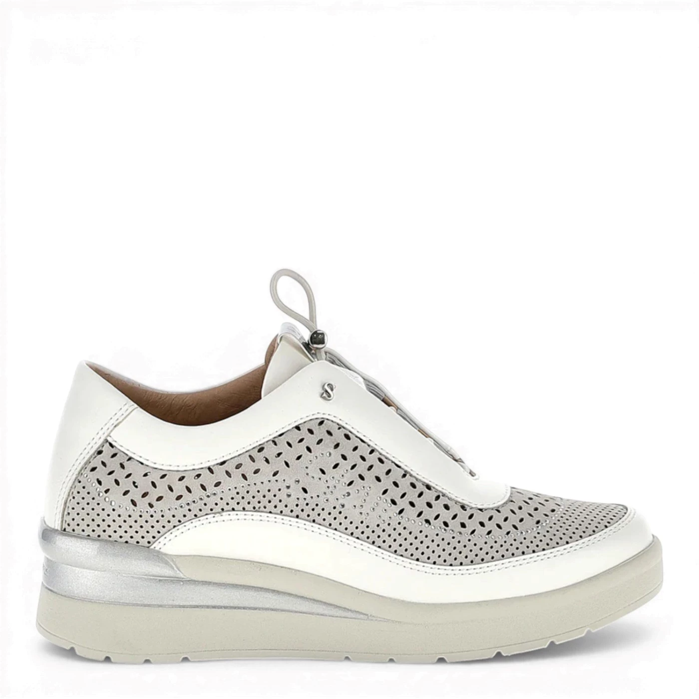 Stonefly 223606 cream sneakers donna in pelle e camoscio bianco