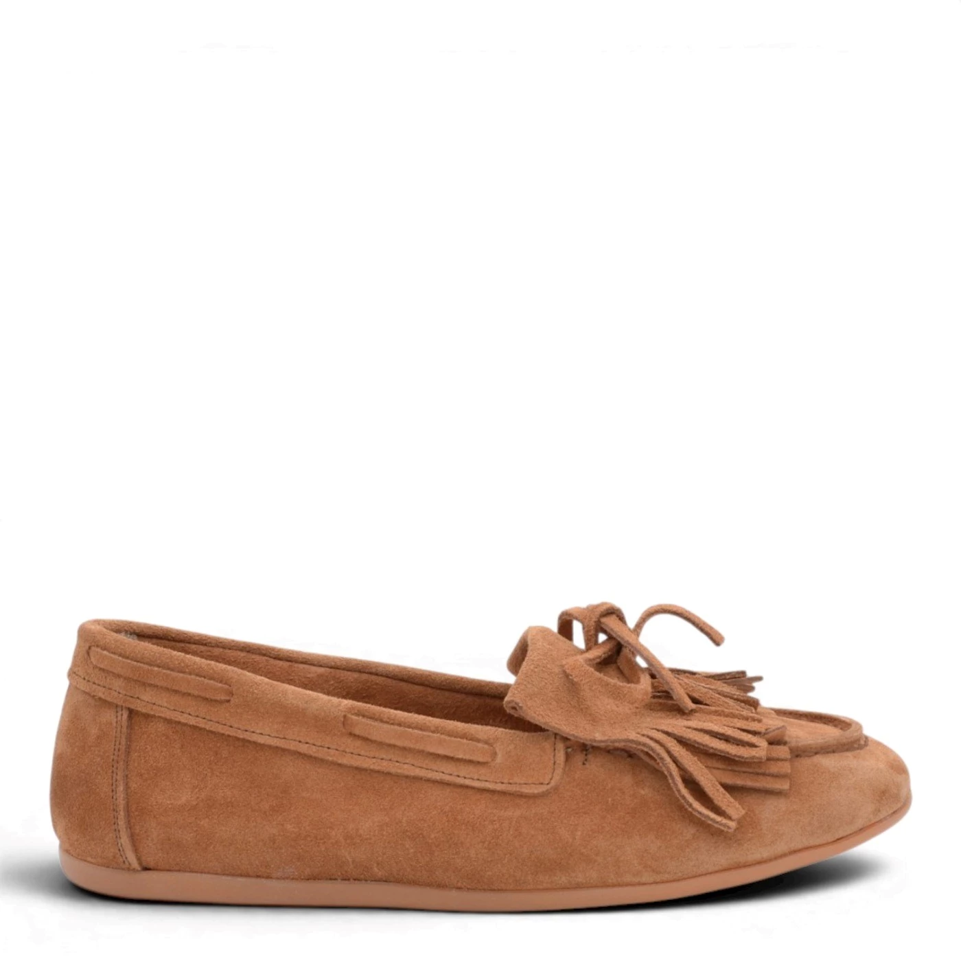 Unika MR-6513 mocassino con frangetta in camoscio bruciato