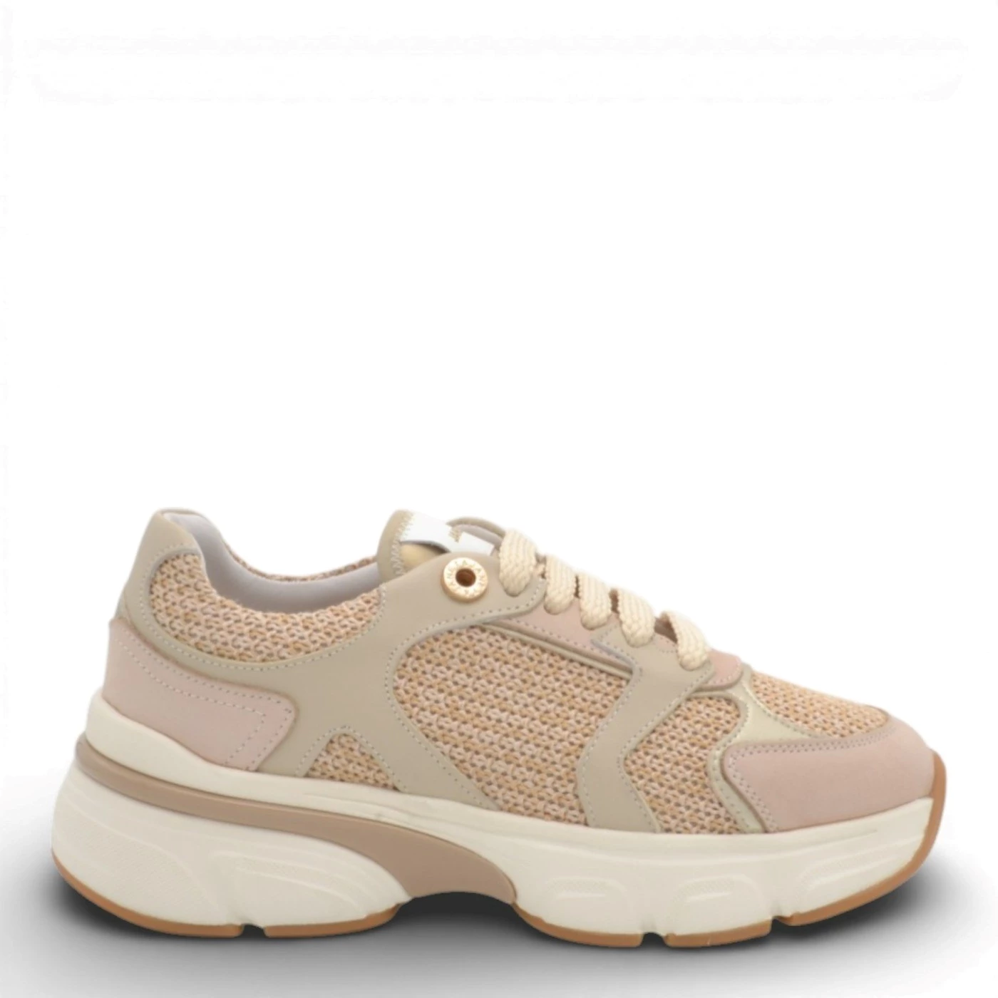 Janet Janet J 611 sneaker donna in pelle e tessuto beige
