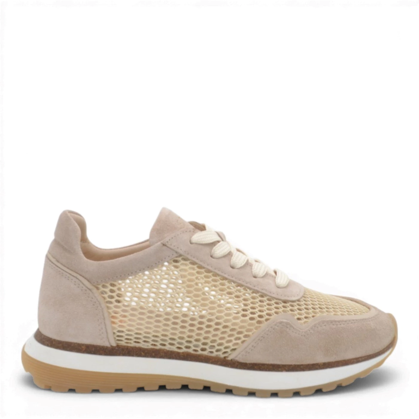 Step 500 2676 sneaker donna in rete traforata beige