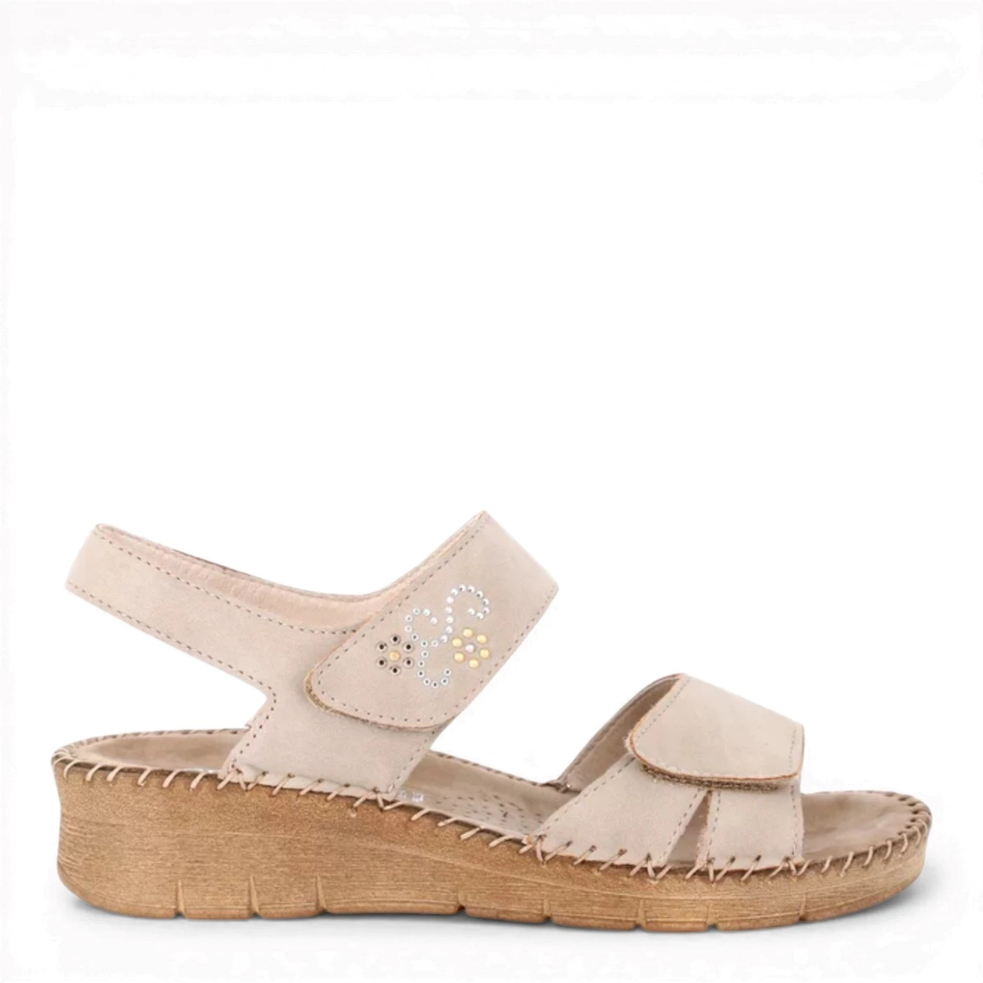 Grunland SA1975 Palo sandalo donna linea comfort beige velcro