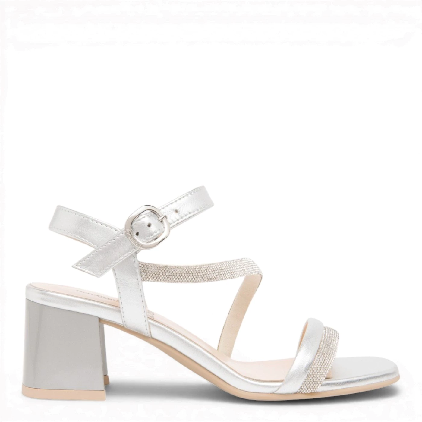 Nero Giardini E615721D sandalo donna argento tacco 6 cm