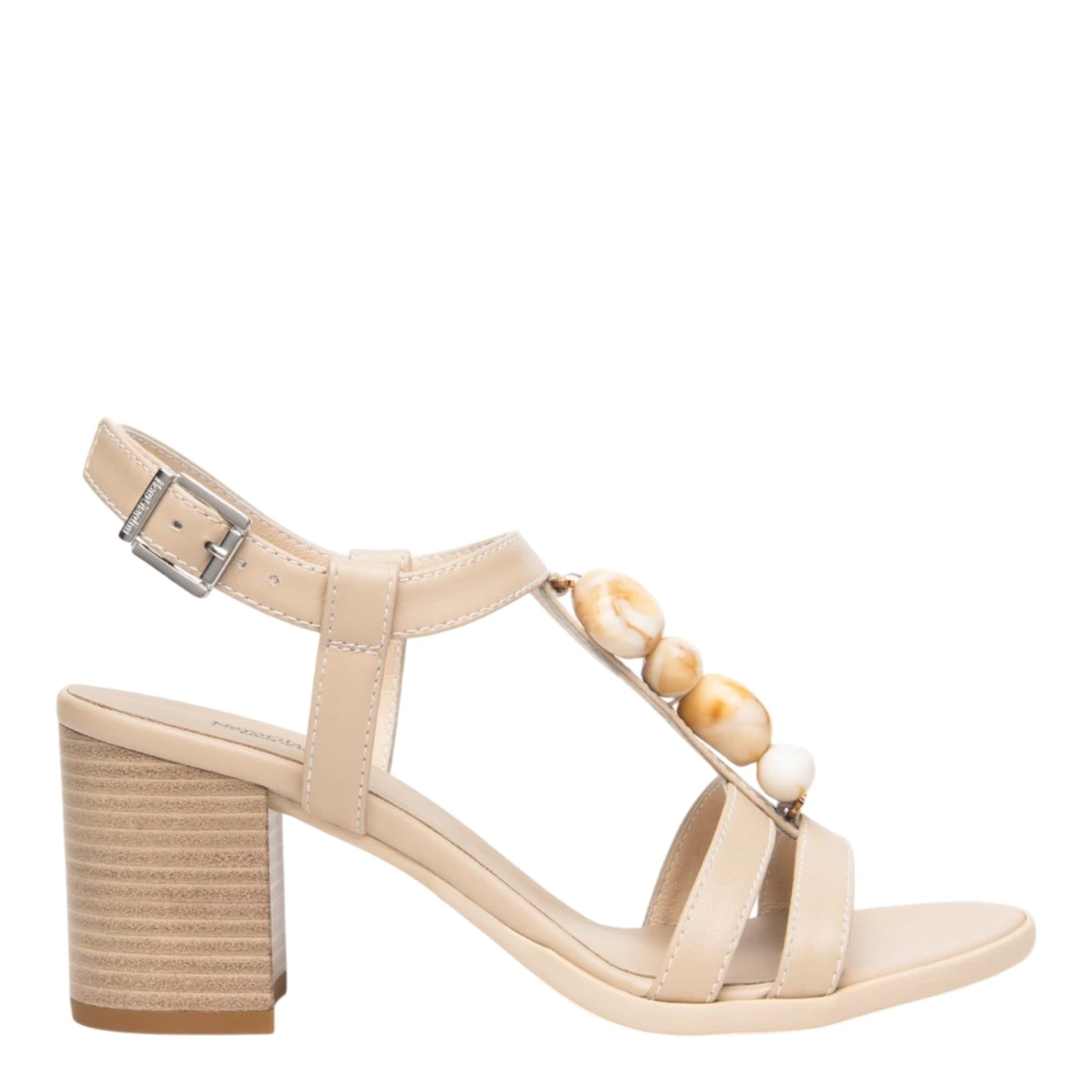 Nero Giardini E615860D sandalo donna pelle beige tacco 7 cm