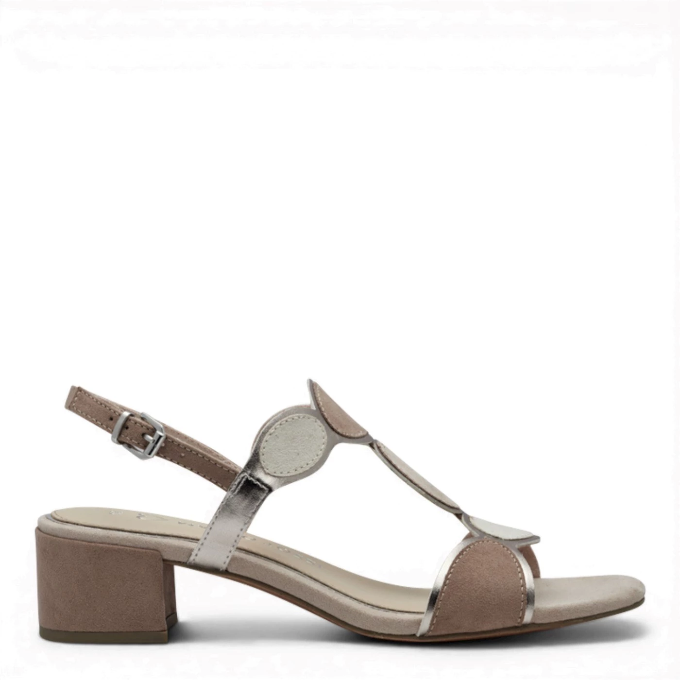 Marco Tozzi 28230 sandalo cappuccino e beige tacco 4 cm