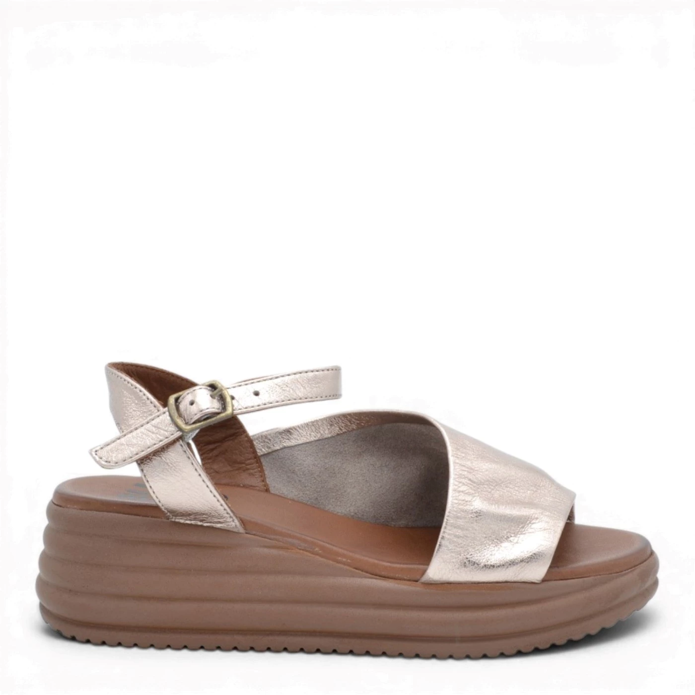 Bueno WA2402 sandalo donna fusbet in pelle bronzo