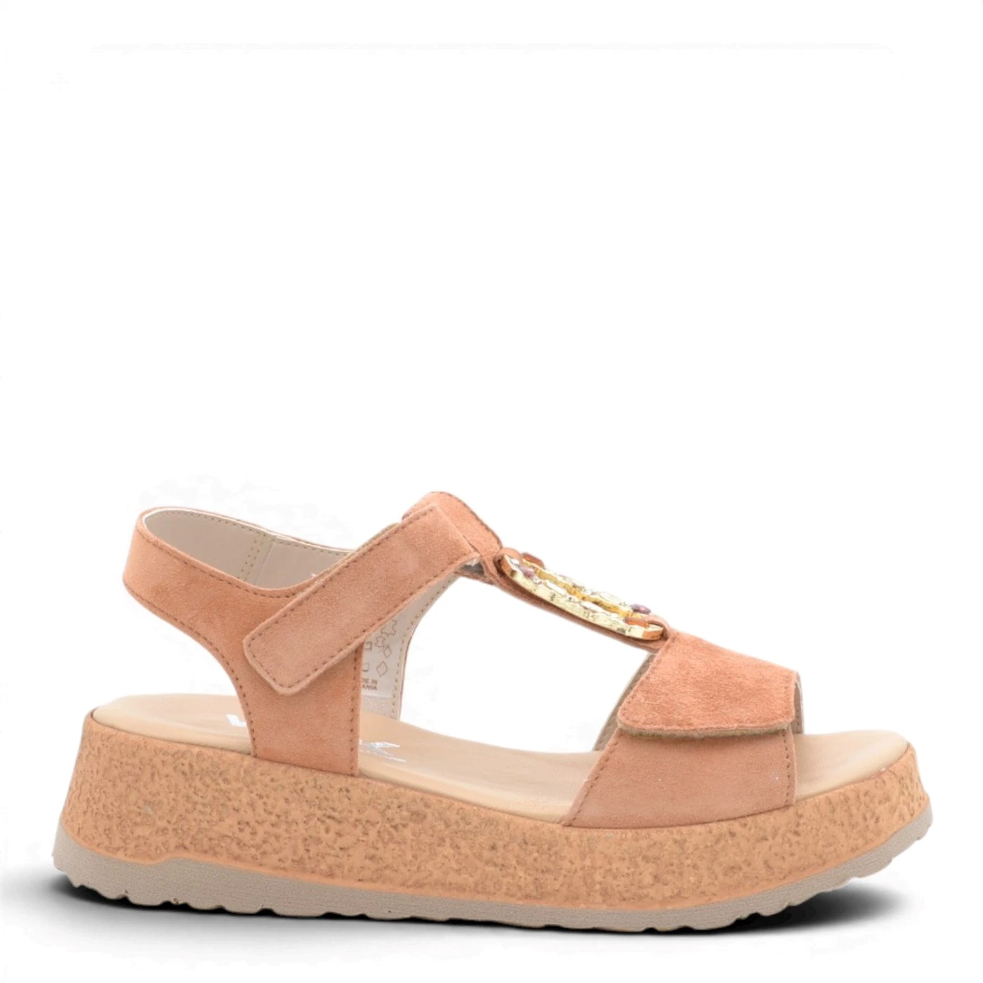 Melluso 019289 sandalo comfort doppia camoscio in castagno