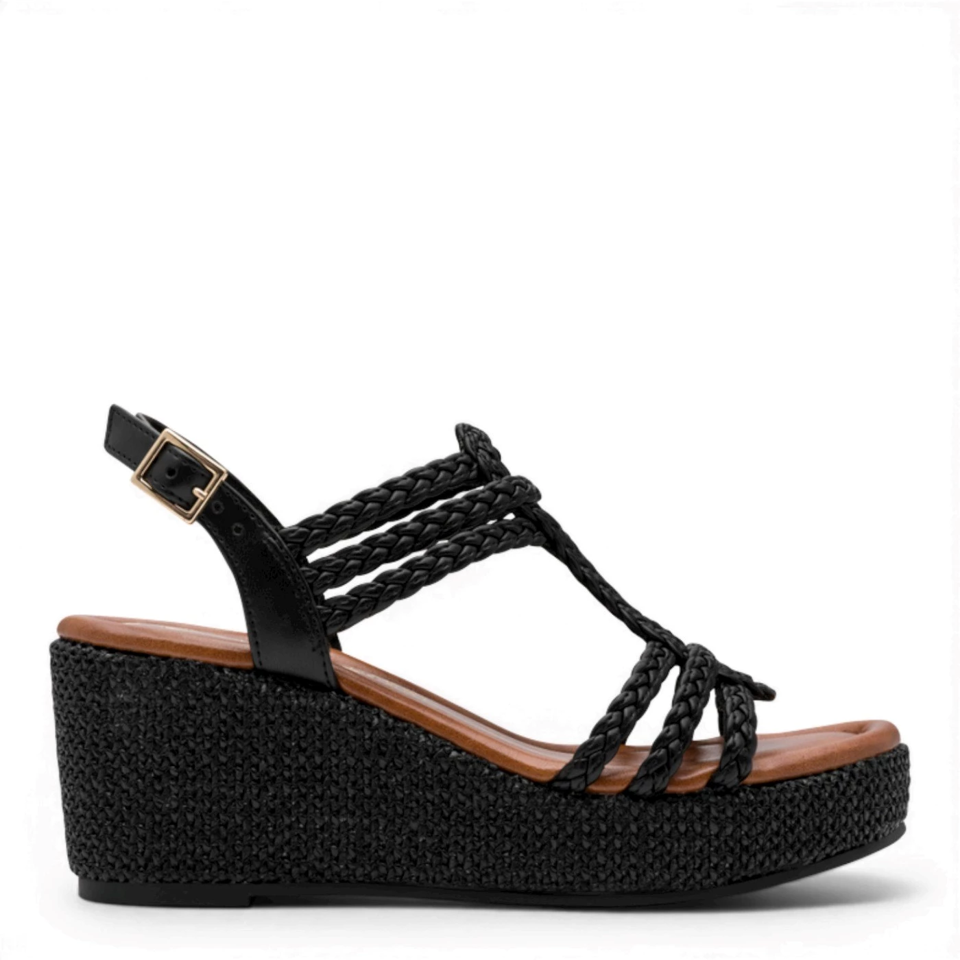 Marco Tozzi 28383 sandalo donna nero con zeppa 7,5 cm