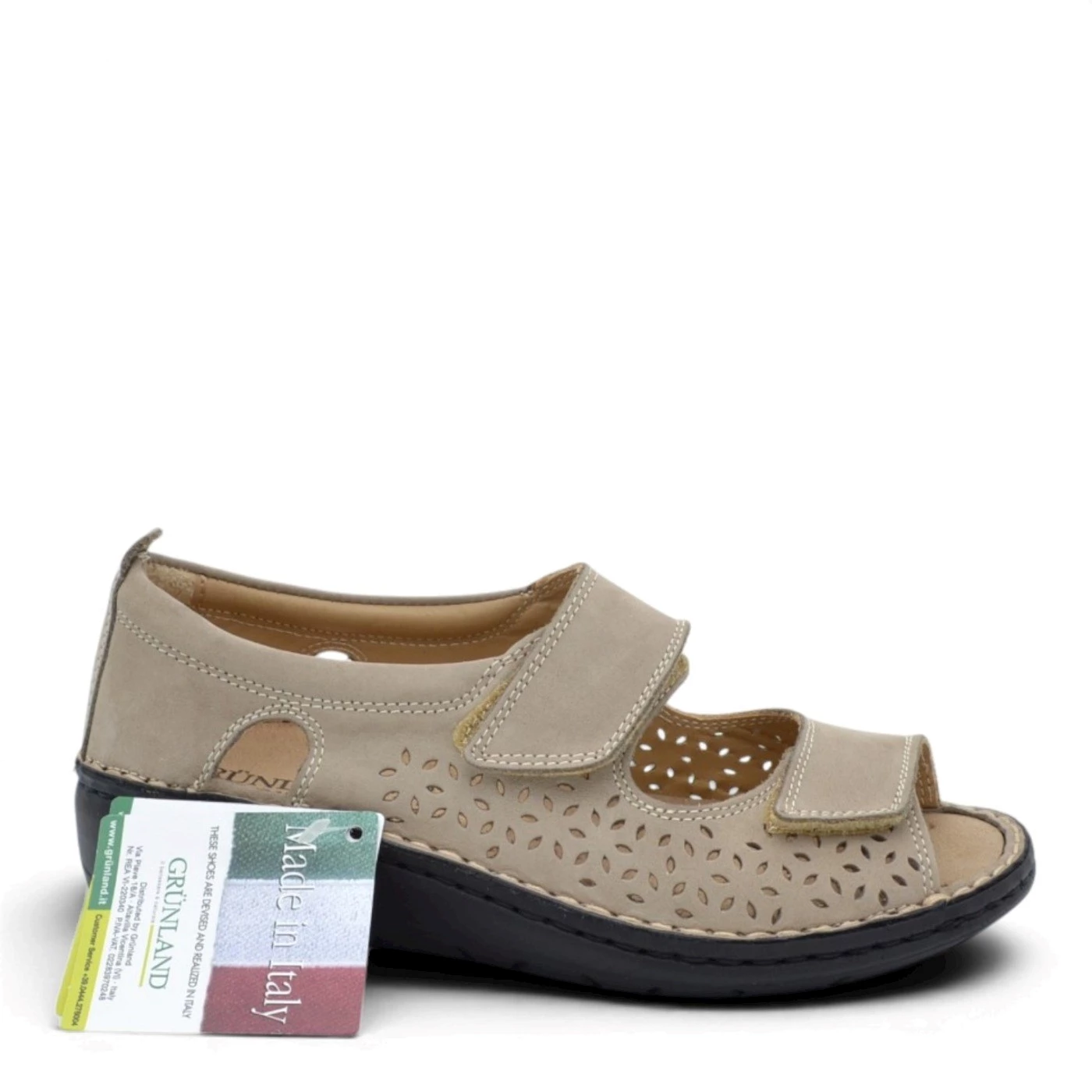 Grunland SC4881 sandalo donna tallone chiuso due velcri corda