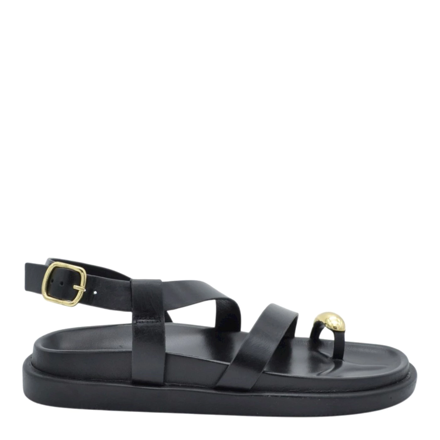 Mosaic F 8221 sandali donna infradito basso nero fondo fusbet