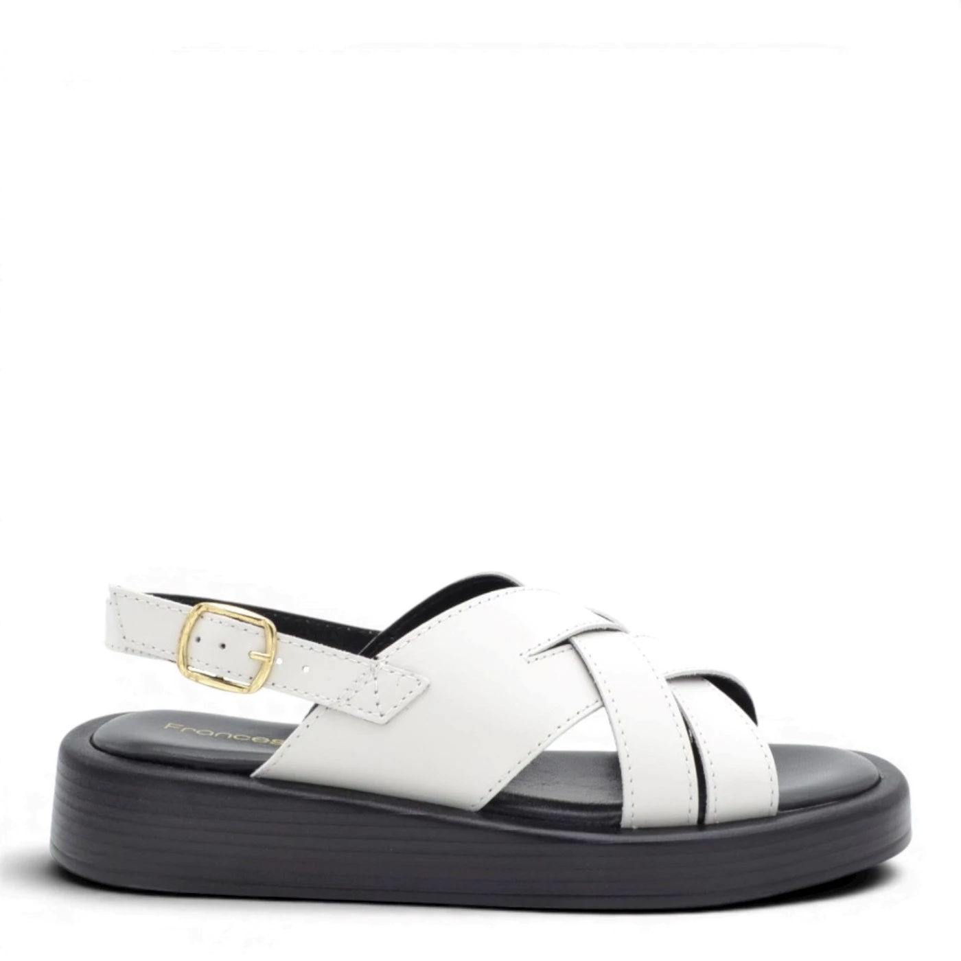 Francesco Brunelli AE 6330 sandali donna pelle avorio zeppa 3,5