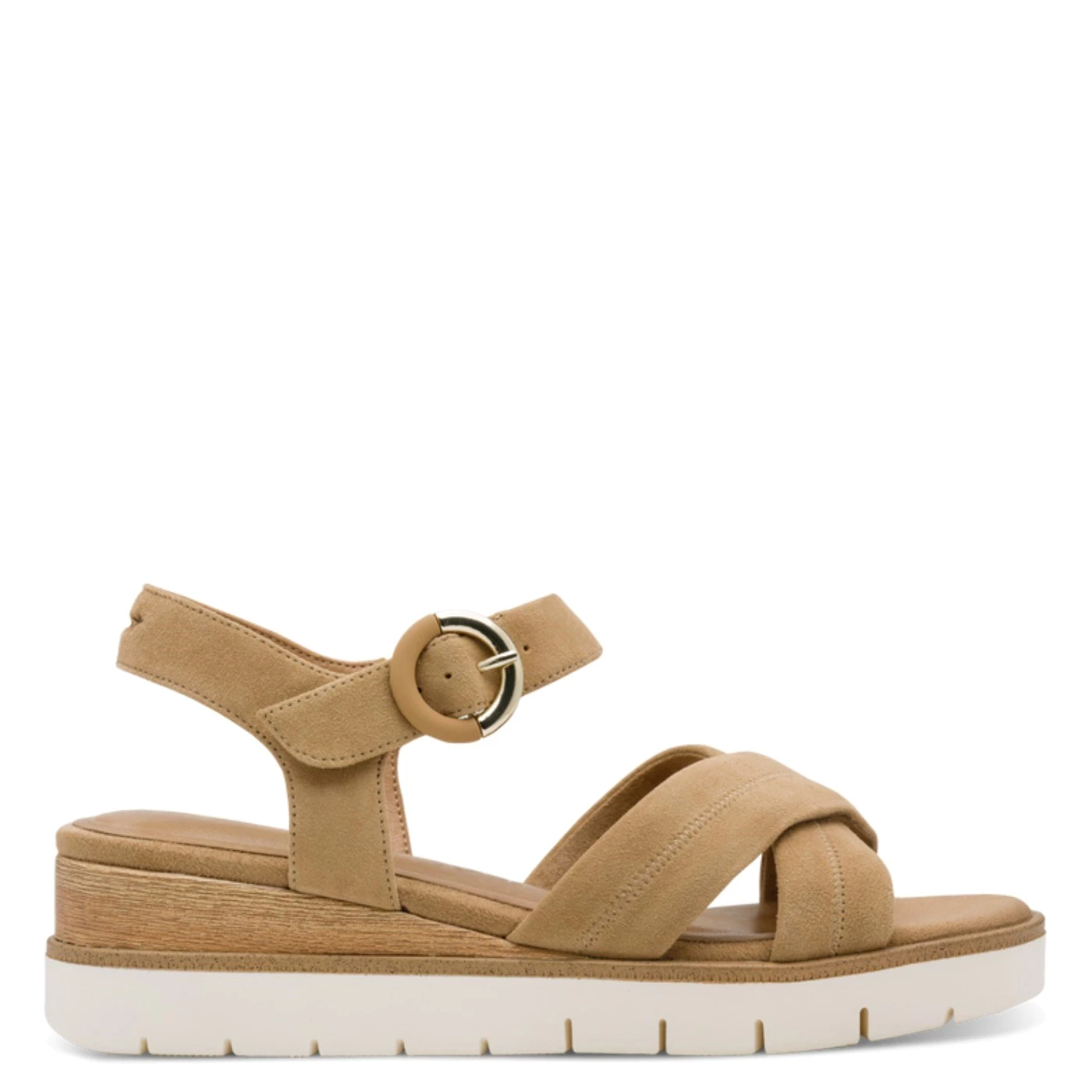 Tamaris 28202 sandalo donna in nabuk camel con velcro