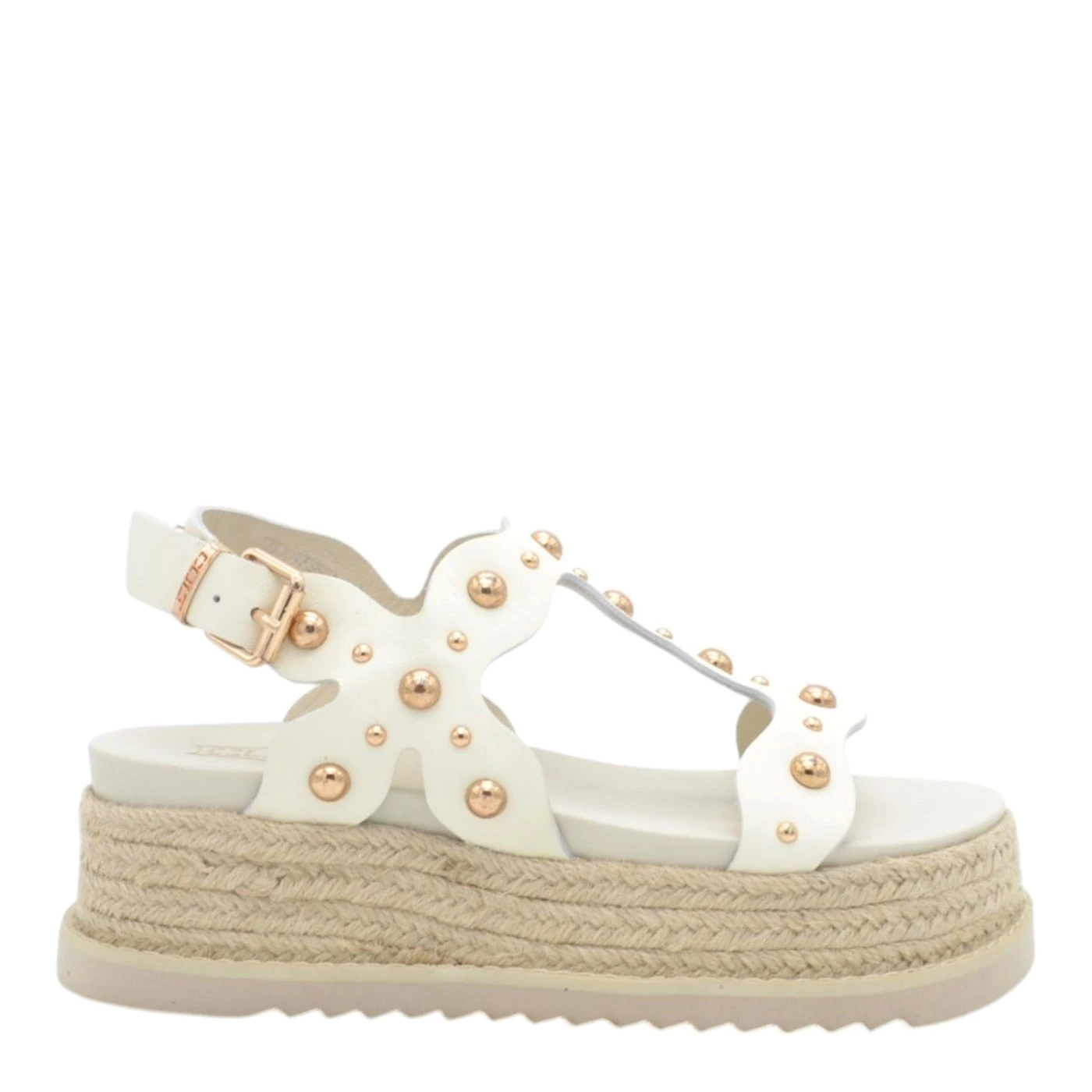 CULT Doja 4736 sandalo pelle off white con zeppa corda