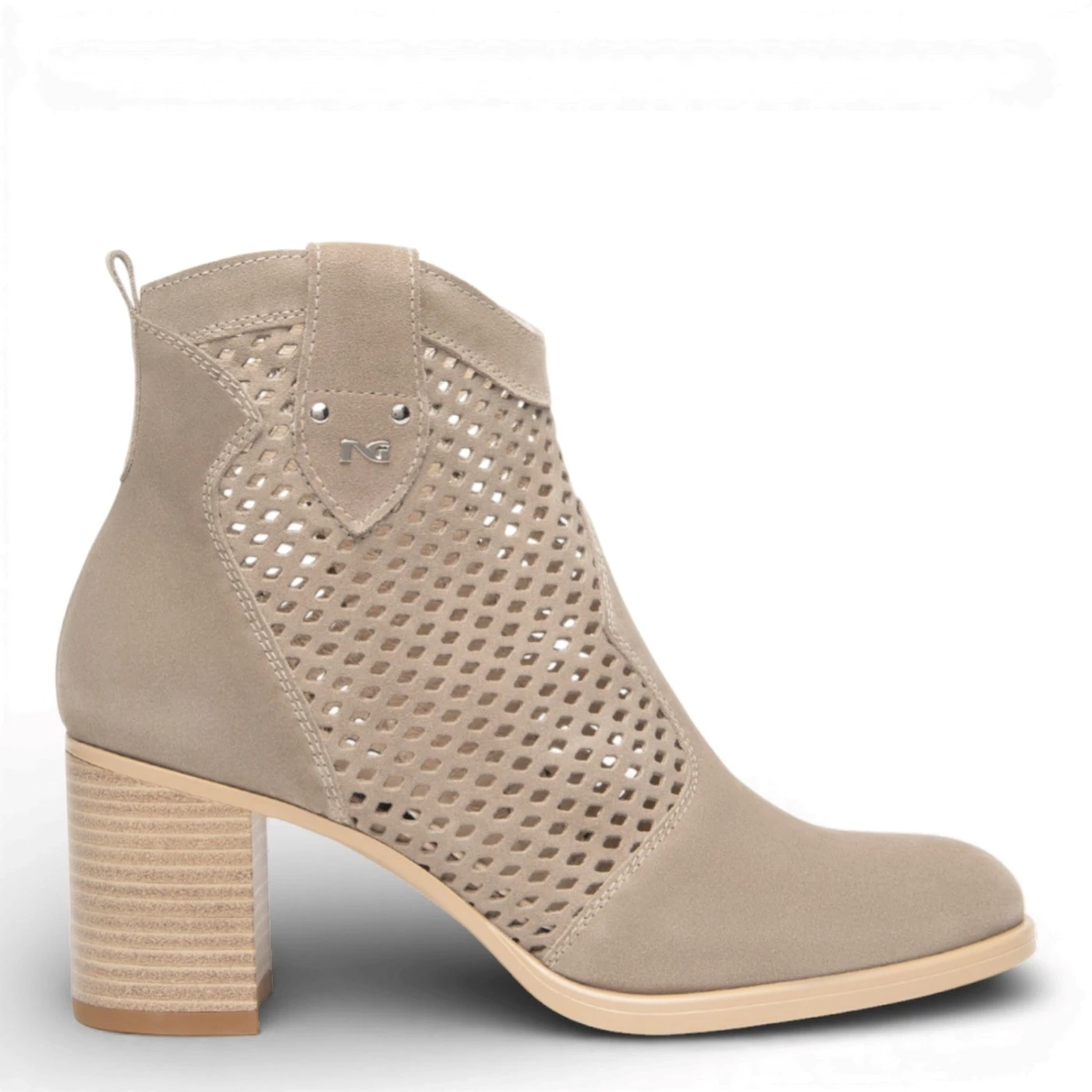 Nero Giardini  E615110D stivaletti donna camoscio forato beige