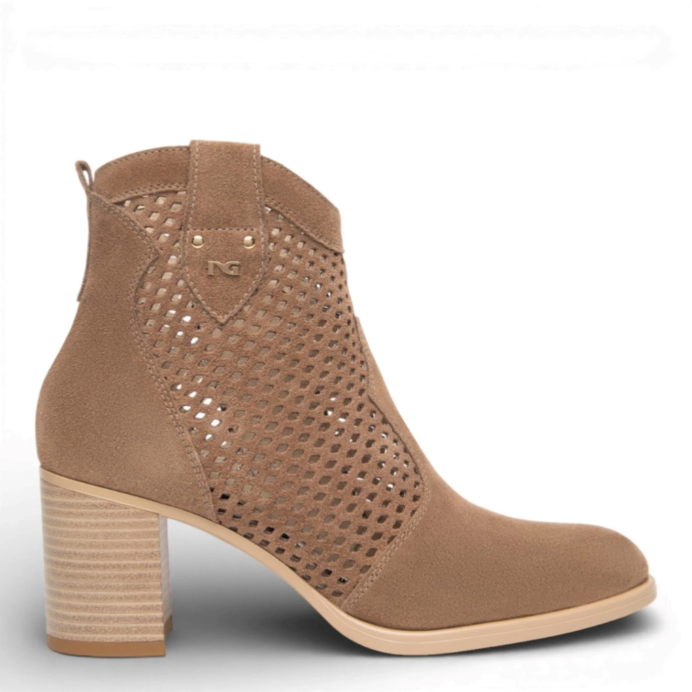 Nero Giardini  E615110D stivaletti donna camoscio forato tortora