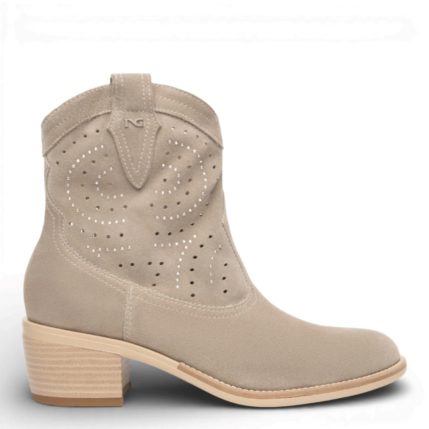 Nero Giardini  E615121D stivaletti texani donna camoscio beige