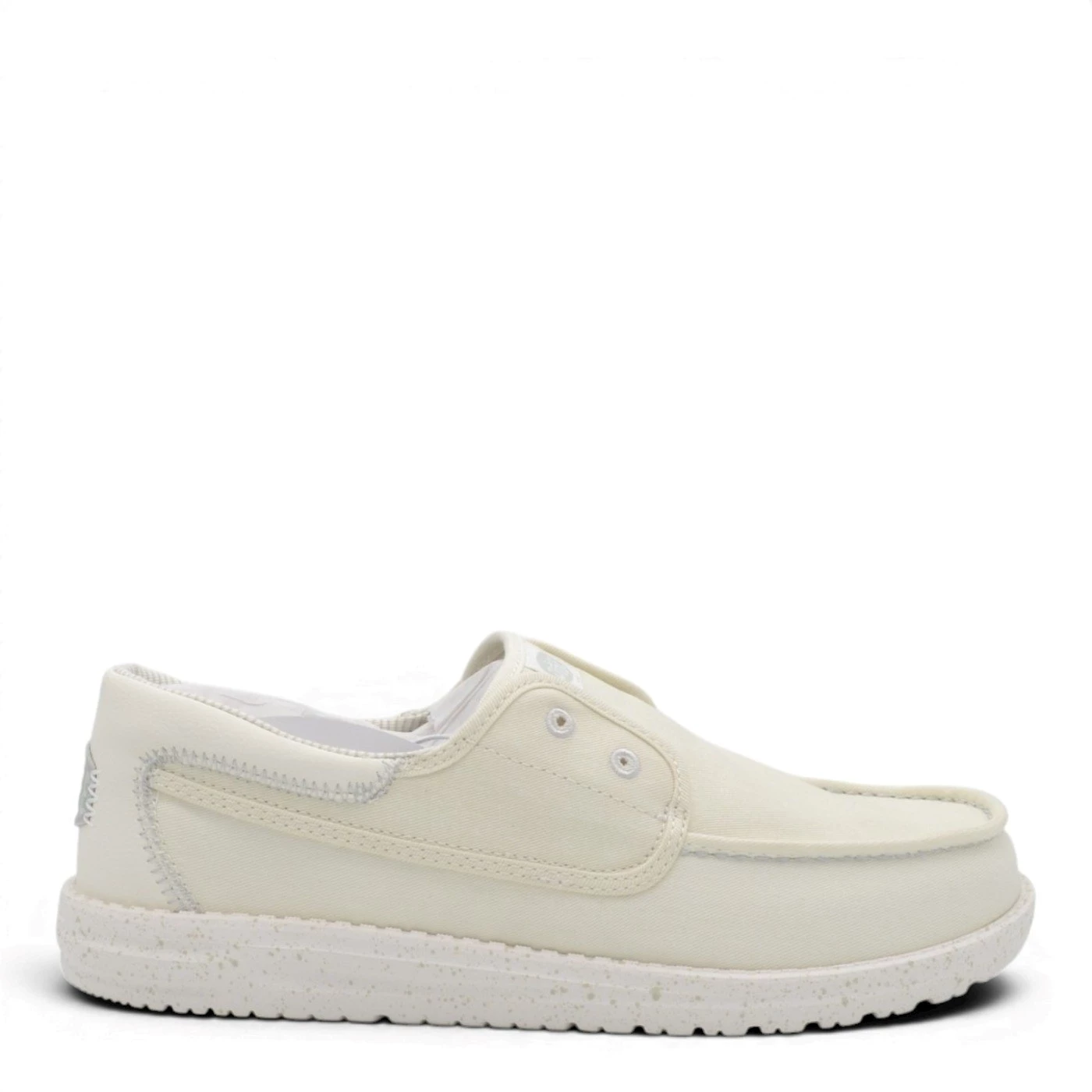 heyDUDE 45141 Wally Cru barca mocassino uomo tessuto bianco