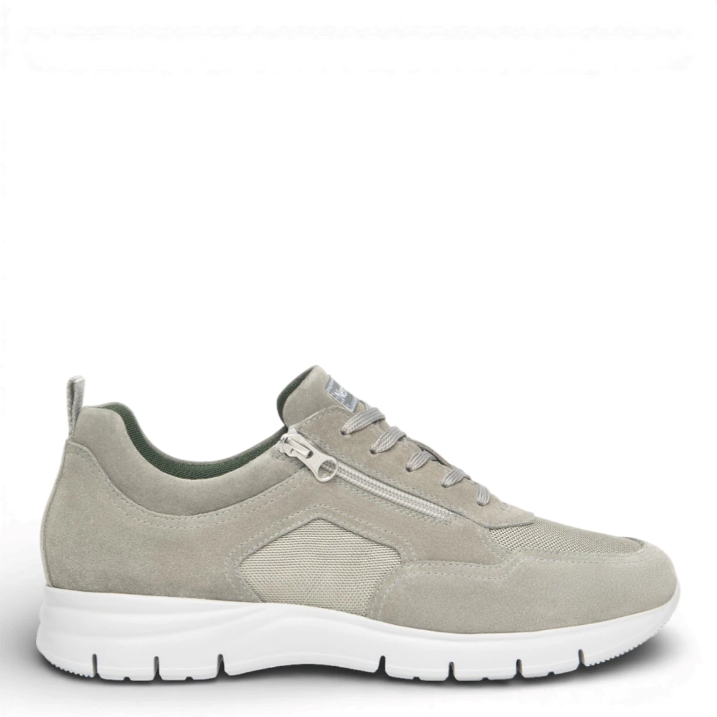 Nero Giardini E601091U sneaker in camoscio e mesh grigio con zip