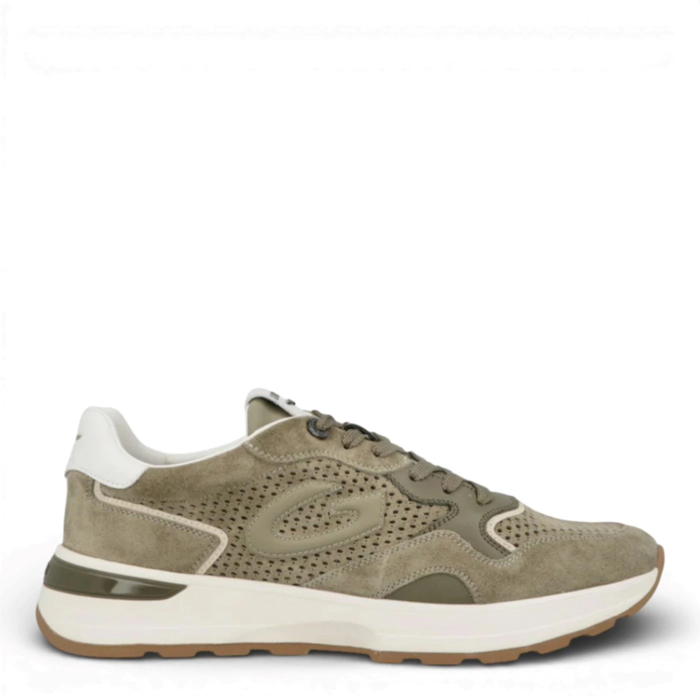 Guardiani GM61031A Levante punched sneakers uomo camoscio salvia
