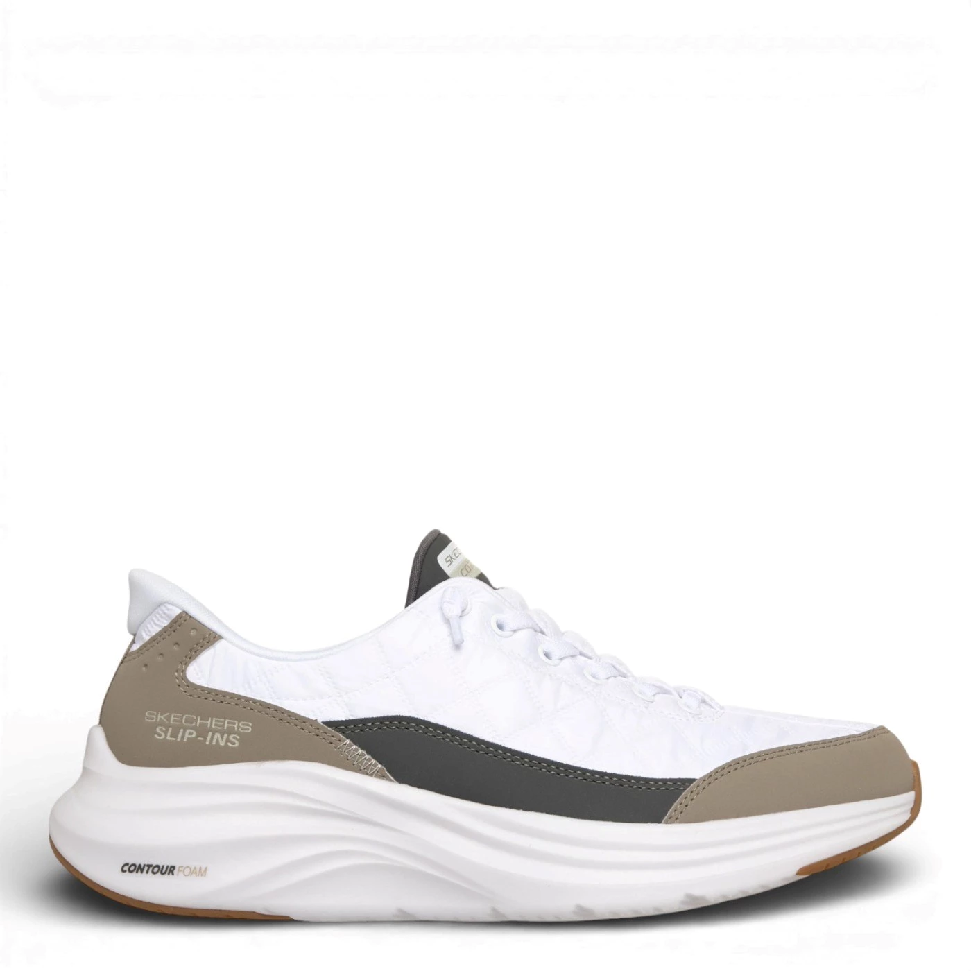 Skechers 232619 slip ins scarpa sportiva in tessuto bianco beige