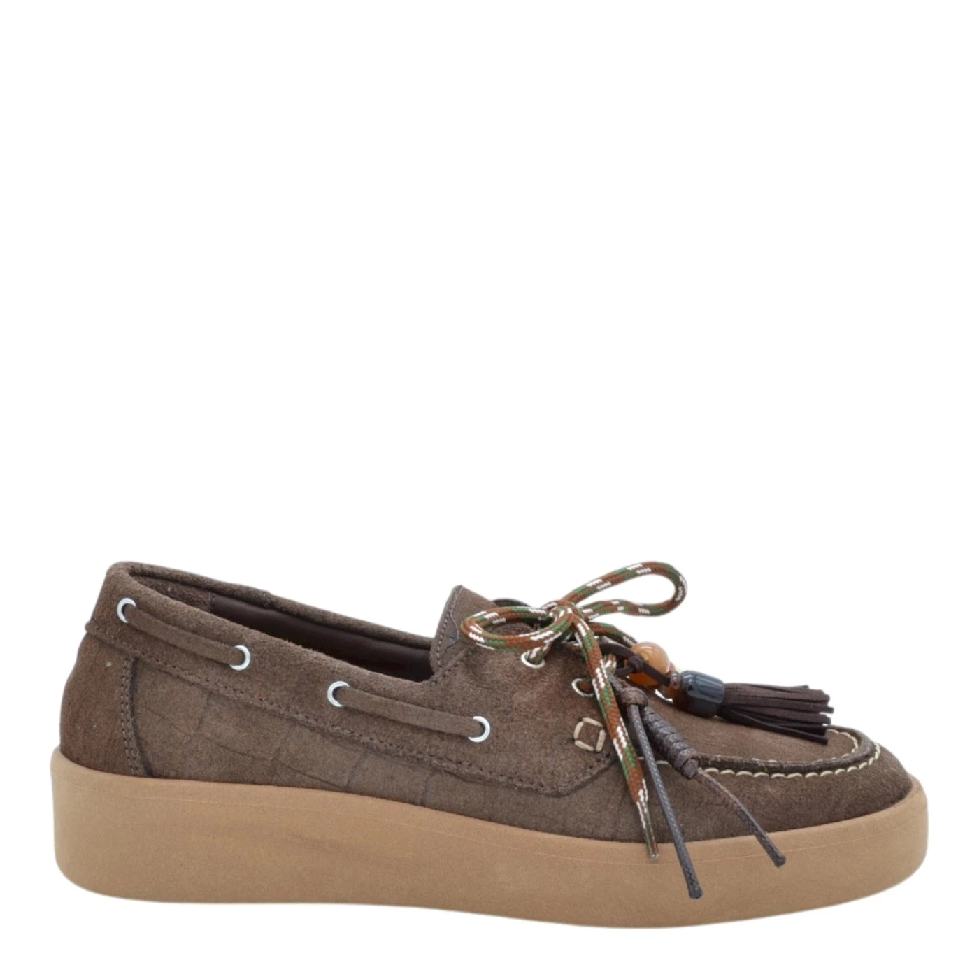 Meline 58 L-ST scarpa allacciata a mocassino camoscio moro