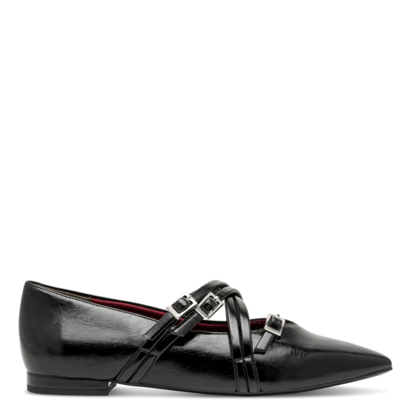 Tamaris 22160 ballerina donna in naplak nero con cintini