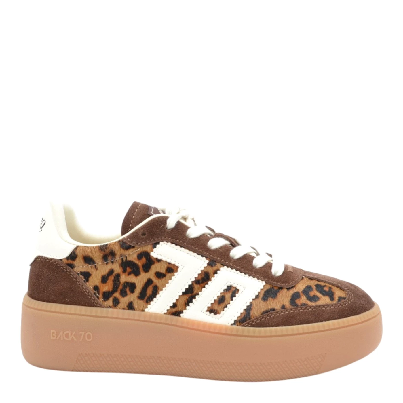 Back 70 108055 XXL sneaker donna in camoscio animalier e marrone