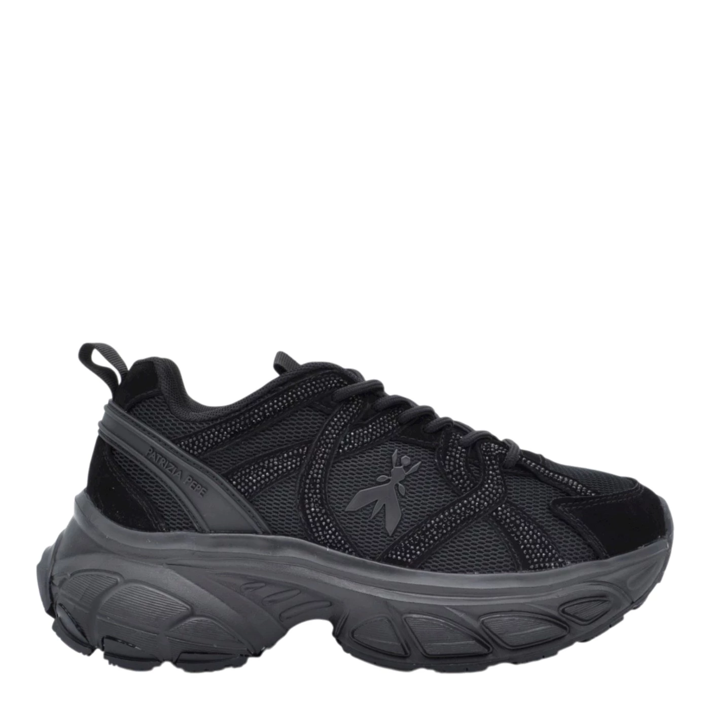 Patrizia Pepe PJ422 01 sneakers nere con tacco di 5 cm
